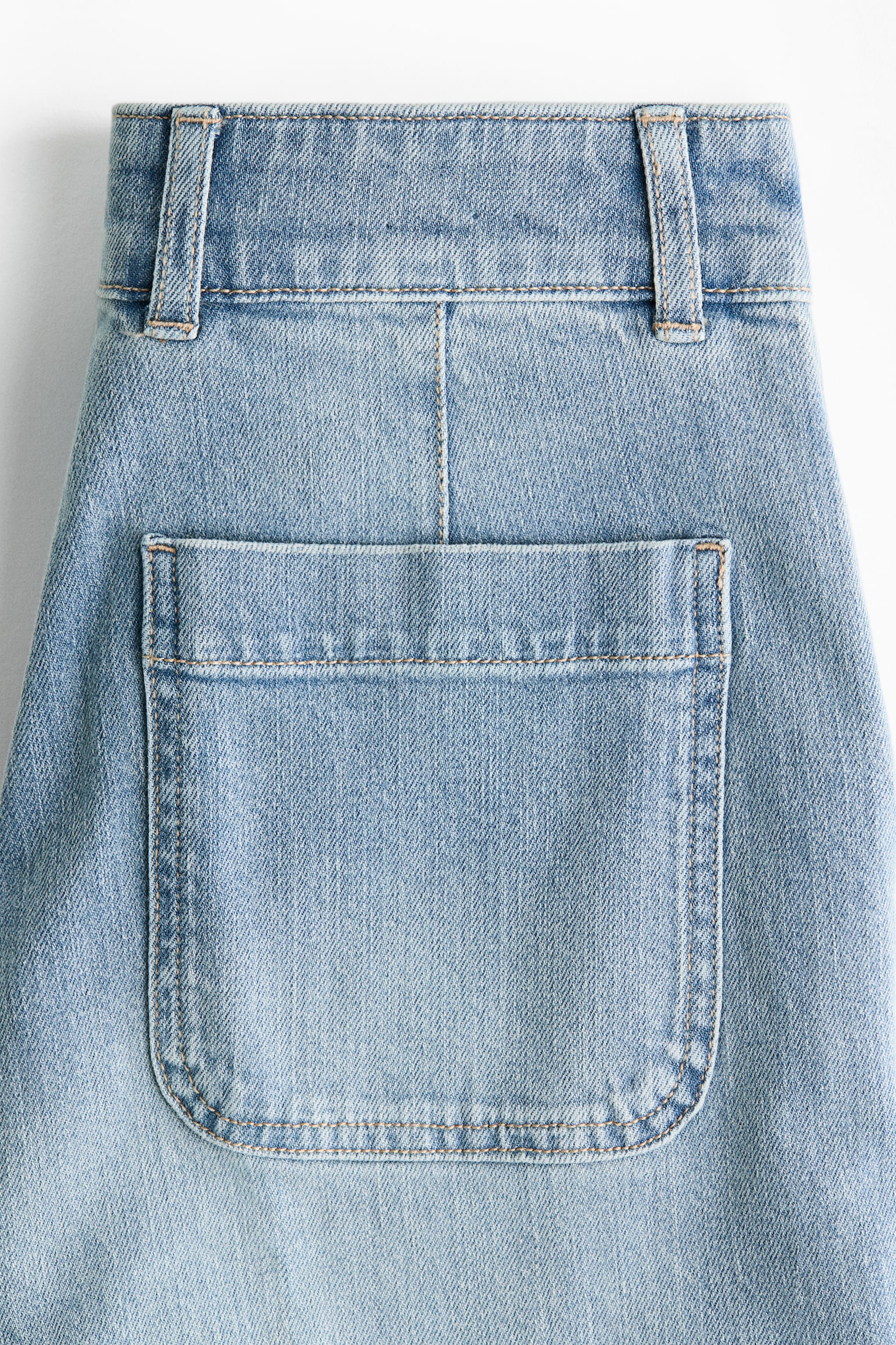 Jean taille haute avec jambes larges - Bleu denim clair/Blanc/Bleu denim foncé/Jaune pâle/Bleu denim - 3