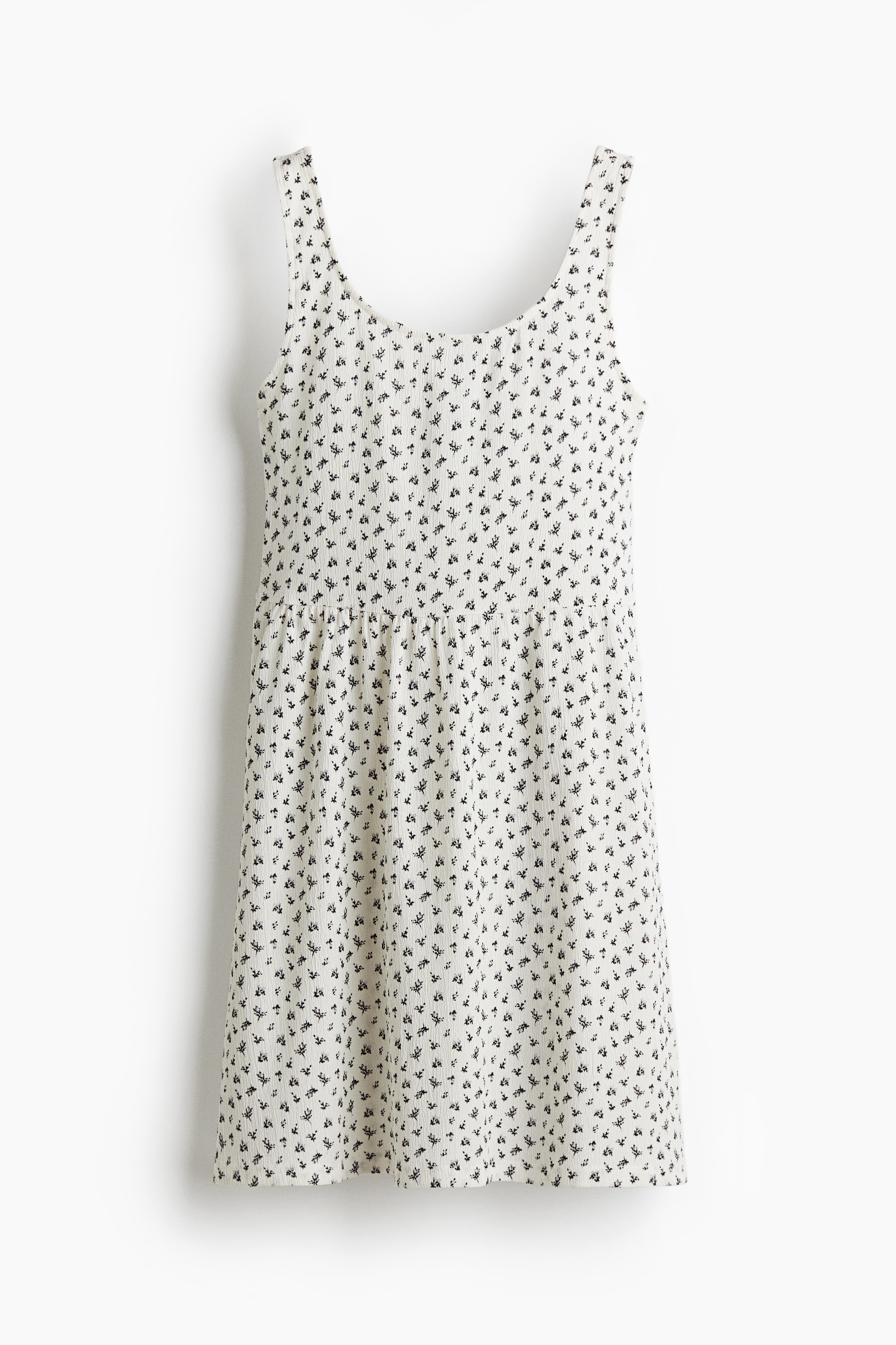 Krinkle Jarse Elbise - Beyaz/Siyah çiçekli/Beyaz/Çiçekli/Siyah