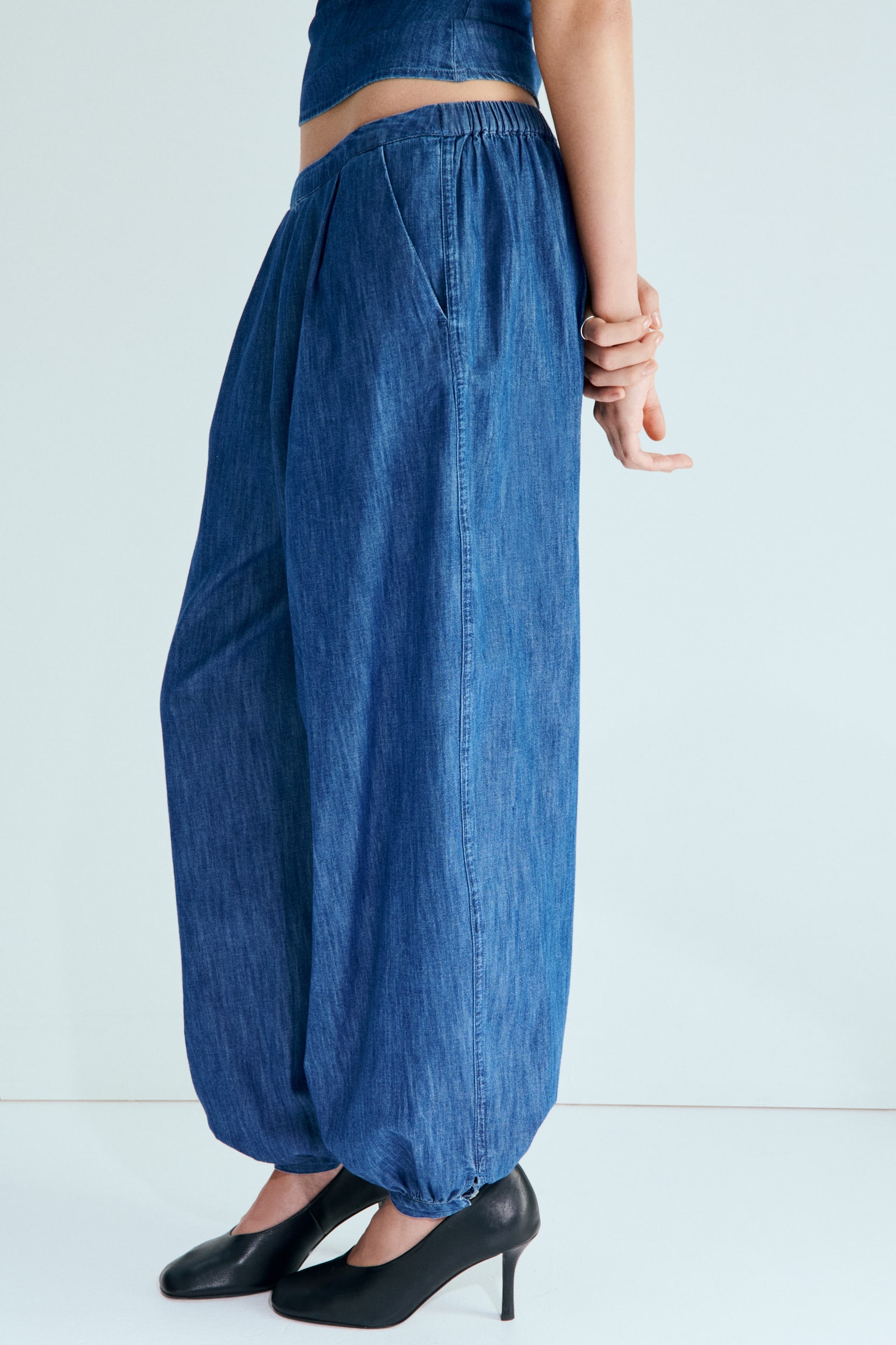 Pantalón de denim con piernas globo - Azul denim - 5