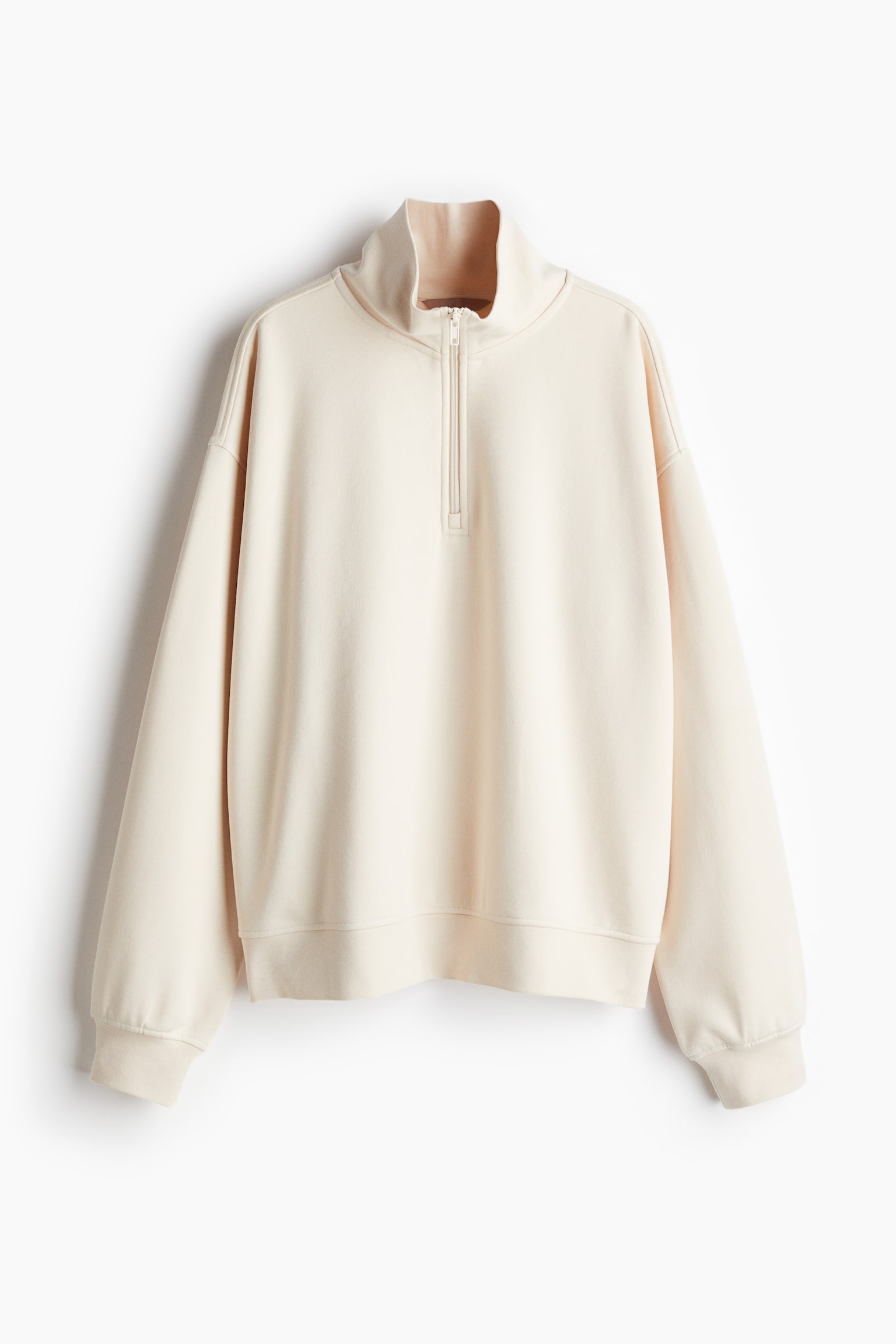 Sweatshirt med dragkedja - Ljusbeige - 2