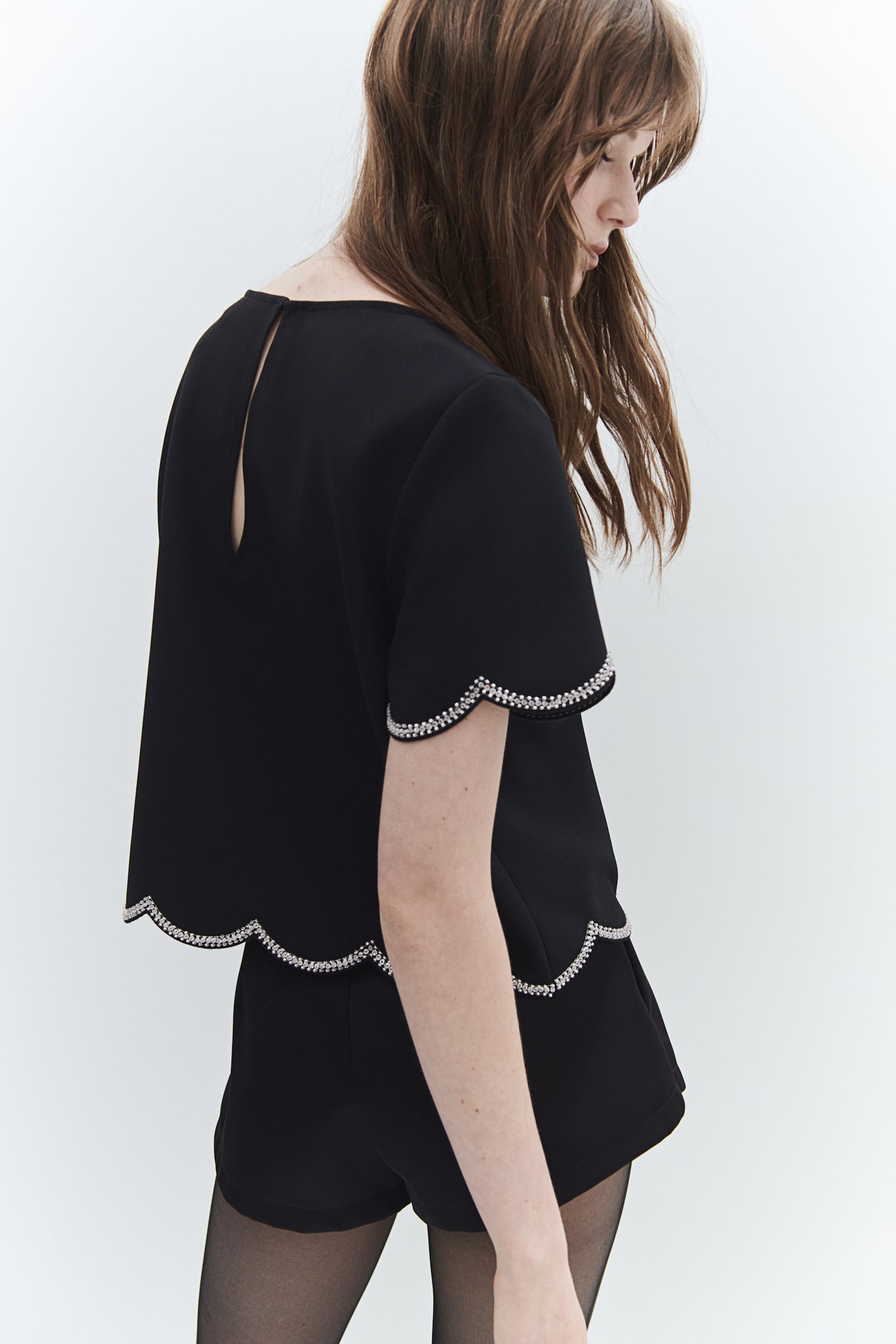 Embellished blouse - Black - 5