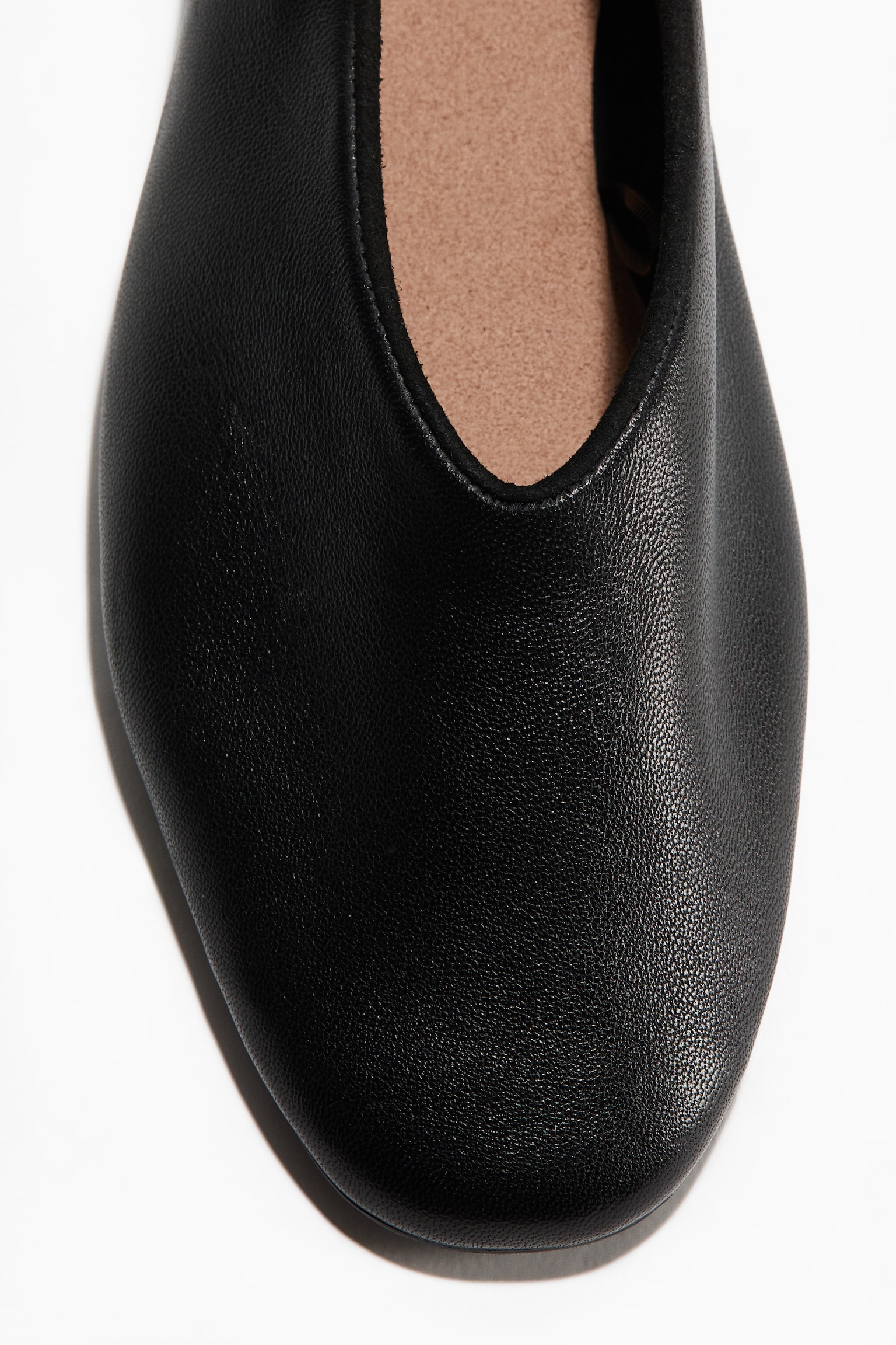 Женские балетки H&M Leather Flats, цвет: Чёрный — фото 3
