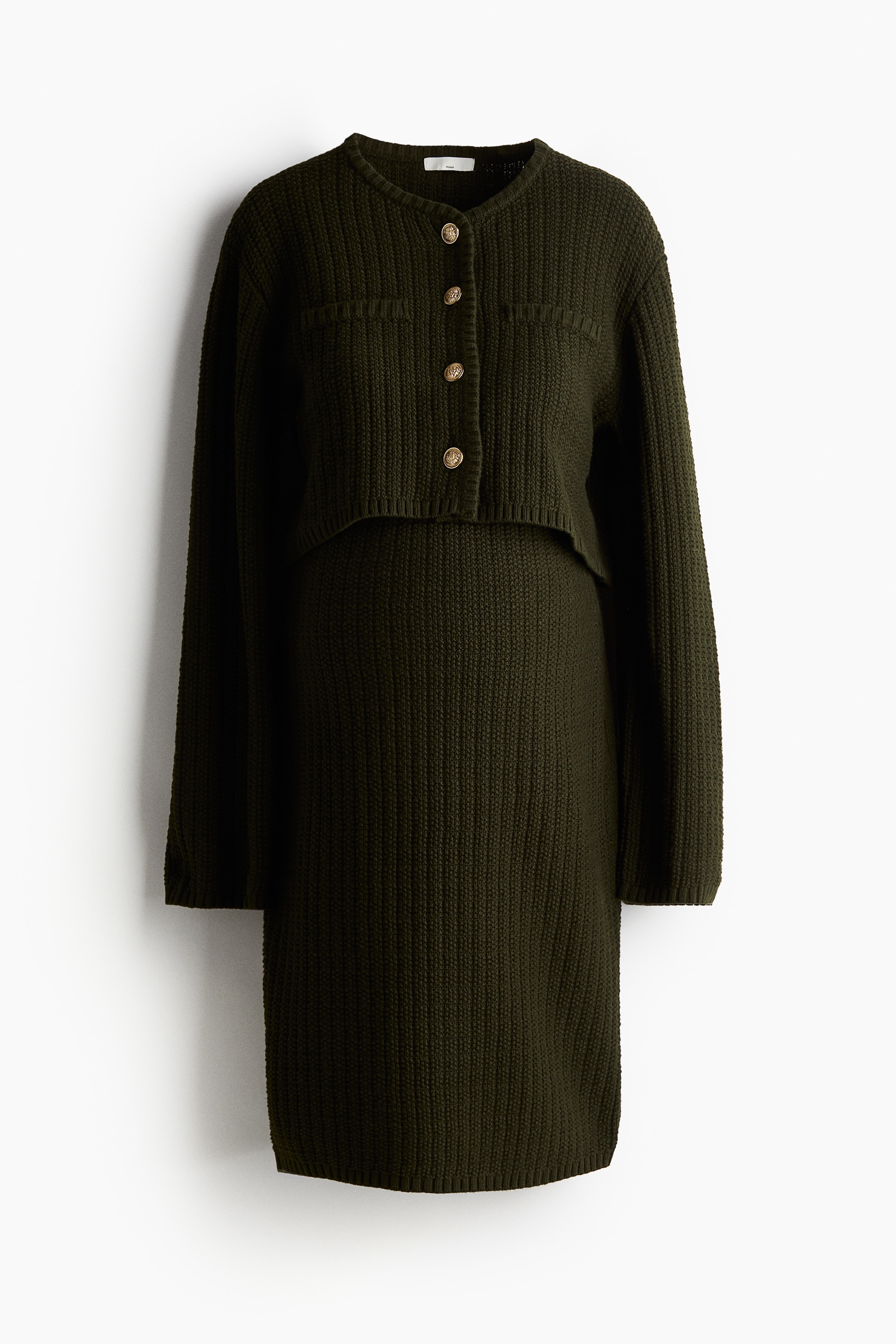MAMA 2-piece Knit Set - Dark green - Ladies | H&M US