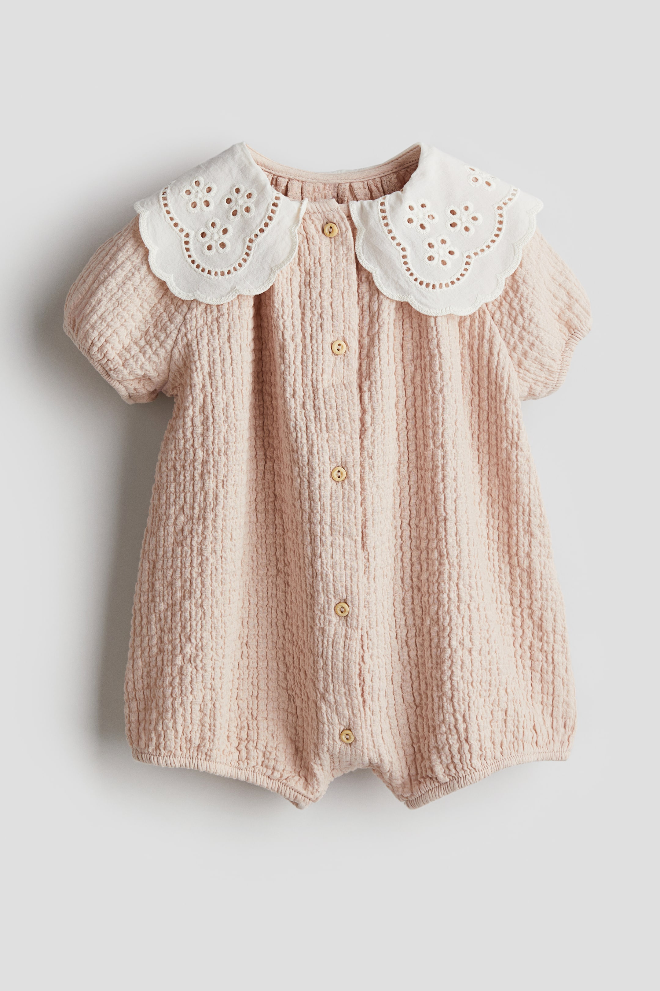 Crinkled Muslin Romper Suit