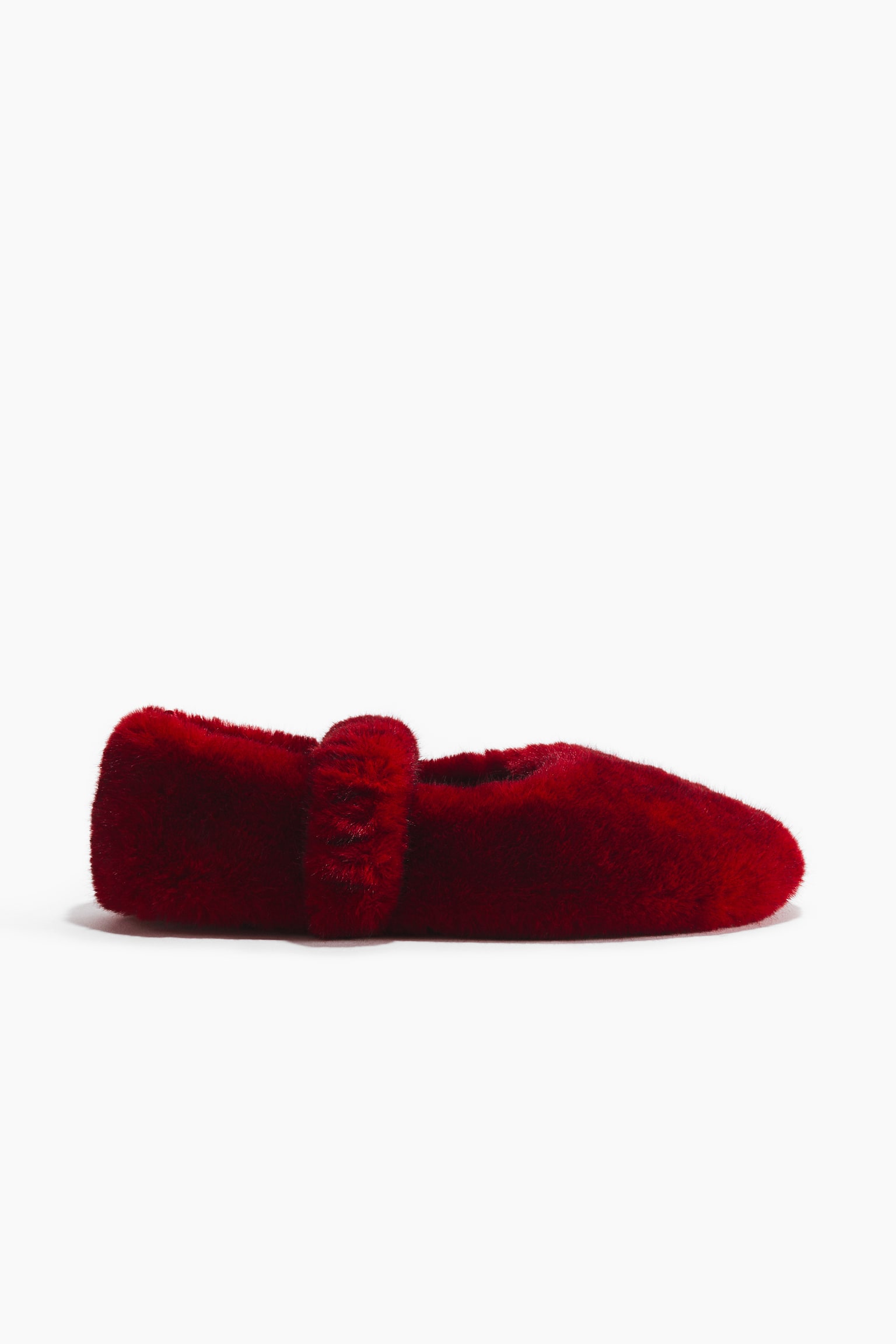 Pantuflas de pelo sintético - Rojo oscuro/Beige/Diseño de leopardo