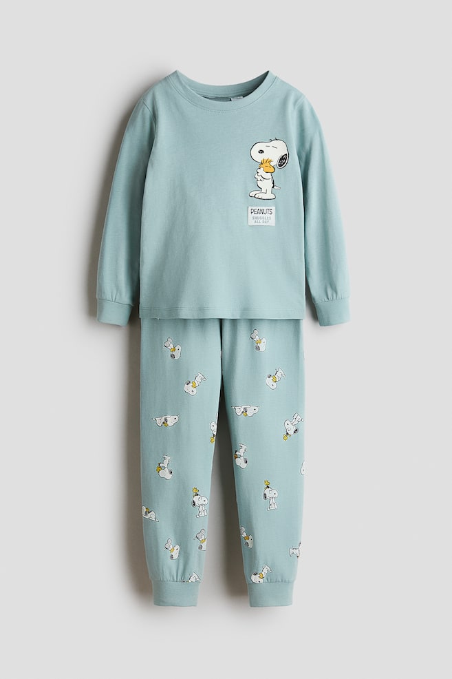 Pyjama imprimé en coton - Turquoise/Snoopy/Crème/Minecraft/Gris clair/Batman/Beige clair chiné/Cars/Bleu foncé/Marvel Comics/Bleu ancien/La Pat' Patrouille/Bleu/Pokémon/Crème/Toy Story/Bleu vif/Spider-Man - 1
