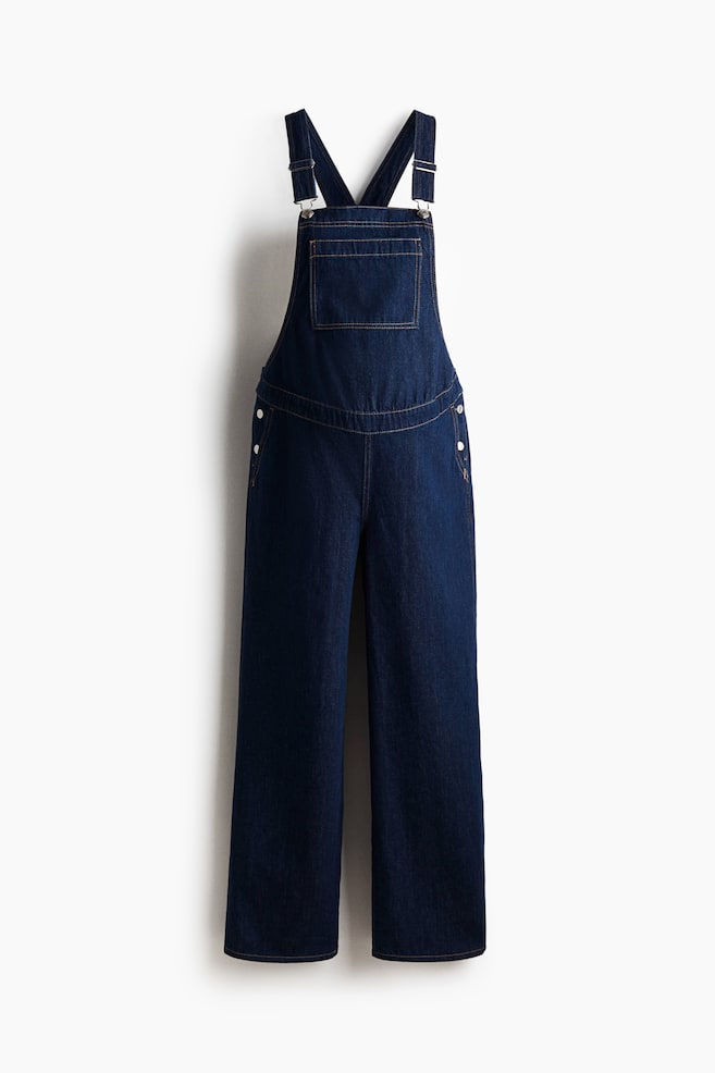 MAMA Before & After Latzhose aus Denim - Dunkles Denimblau/Weiß/Denimblau/Weiß/Schwarz - 1