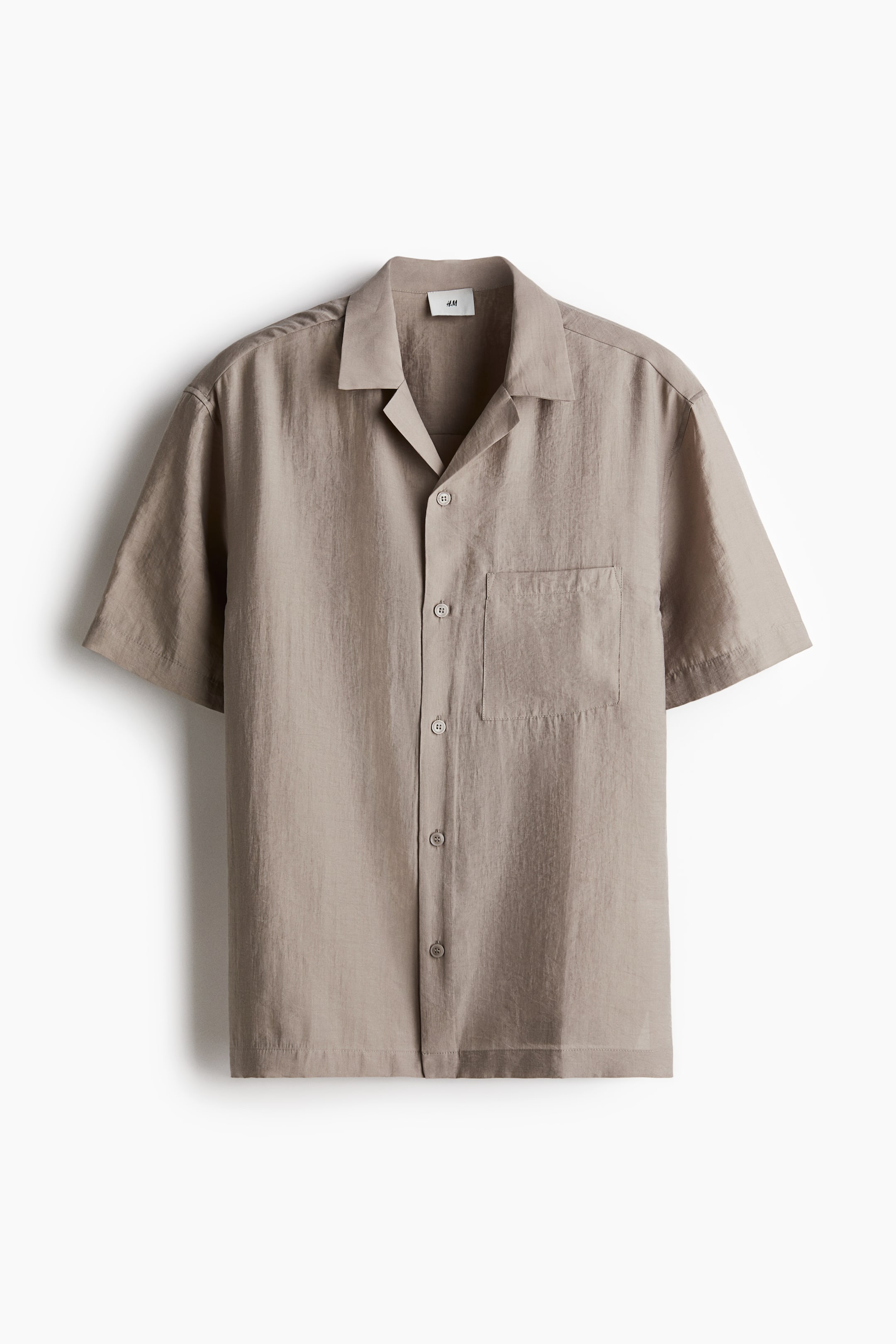 Regular Fit Lyocell-blend Resort Shirt - Taupe - Men | H&M US