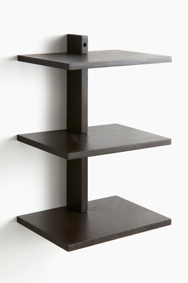Wooden wall shelf - Dark brown/Light brown - 1