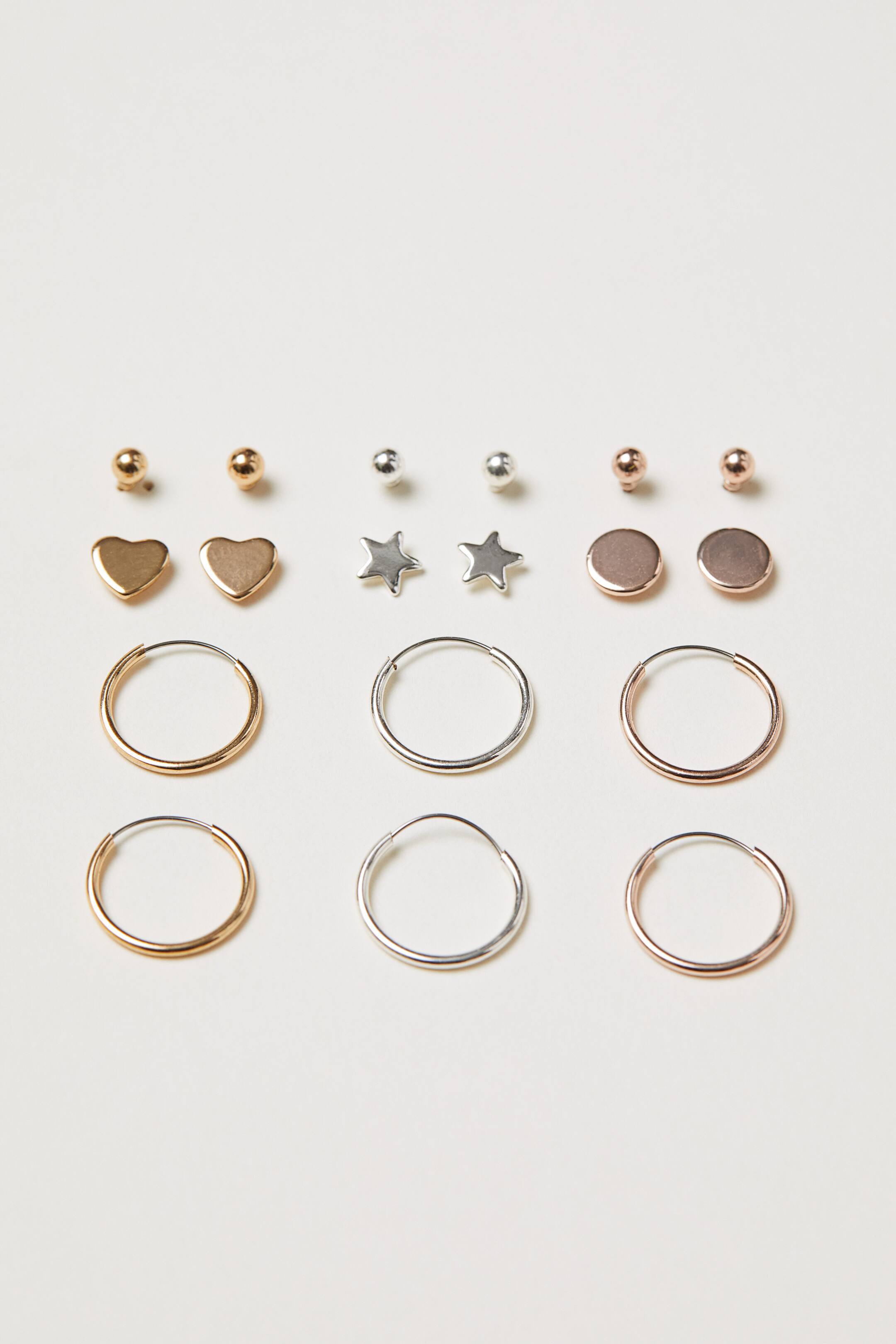 AVOTTO 3 paar oorbellen voor dames, zilver, hypoallergeen, oorbellen, dames, goud, zilver, oorbellen voor meerdere piercings, 10 millimètres, Zilver, Geen edelsteen