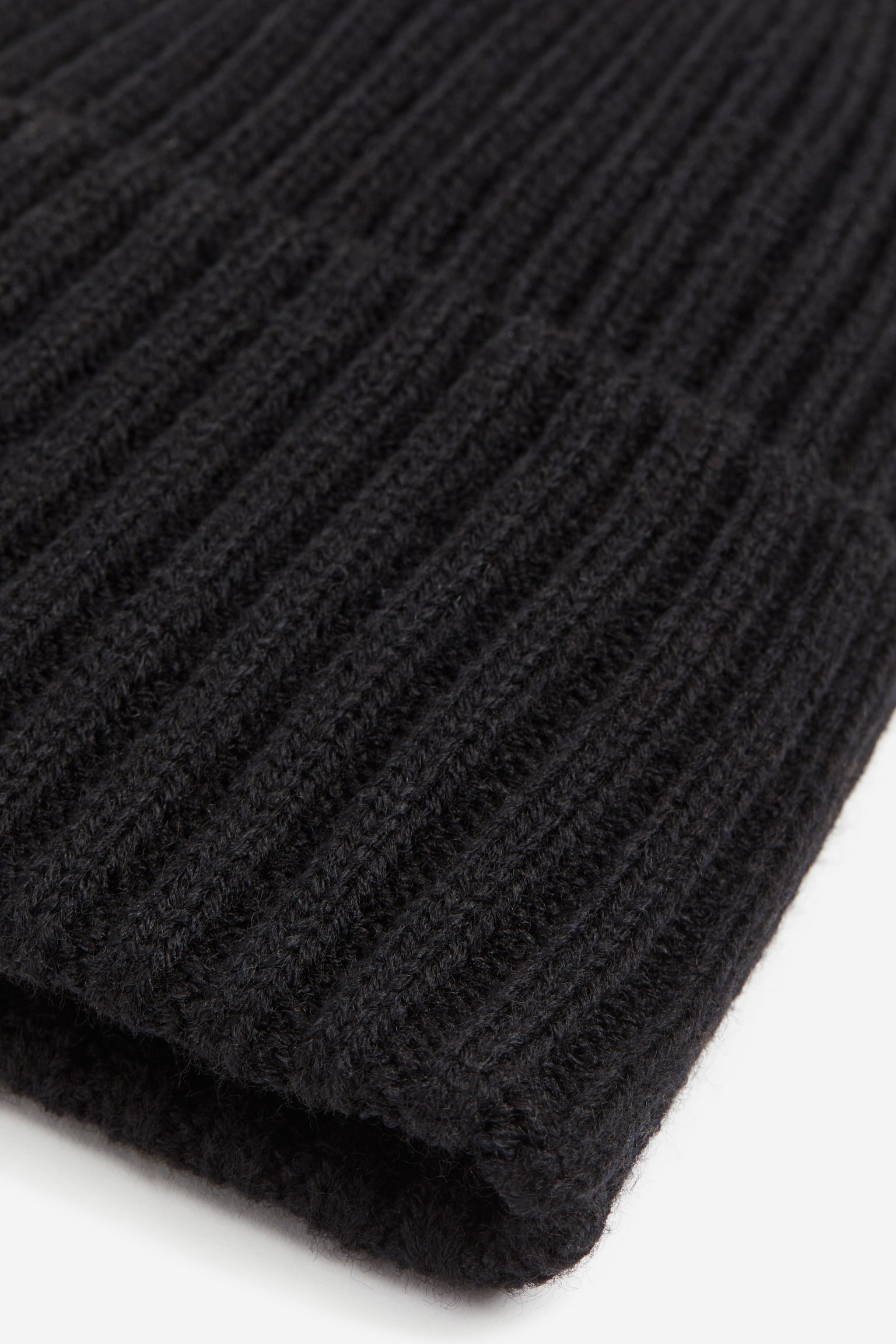 Rib Knit Beanie - Black/Natural white/Light grey - 2