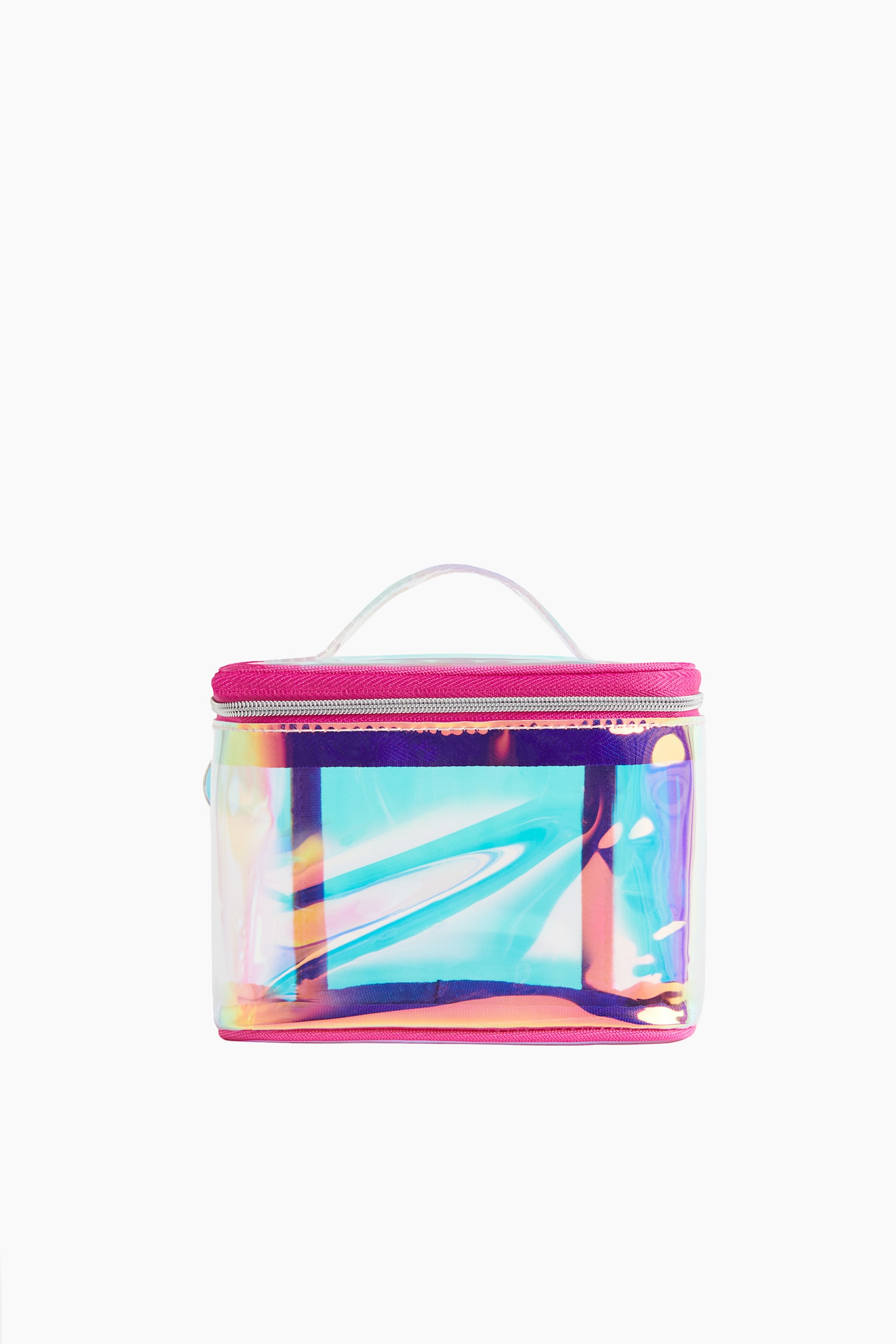 Boxy make-up bag - Pink/Holographic/Black/Hearts/Pink - 1