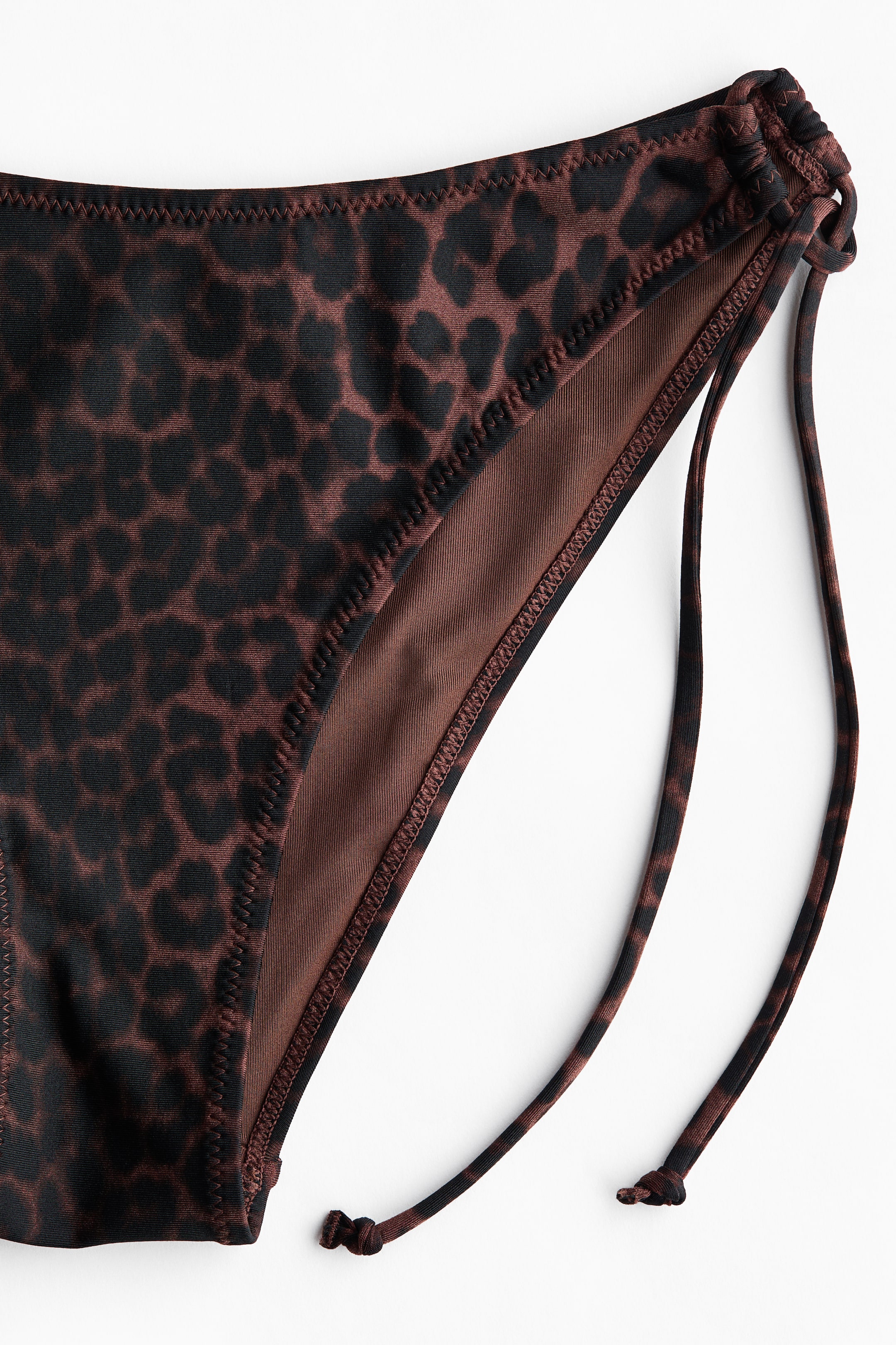 Ver imagem maior: Cueca de biquíni Cheeky com atilhos - Castanho/Padrão leopardo - SENHORA | H&M PT 5