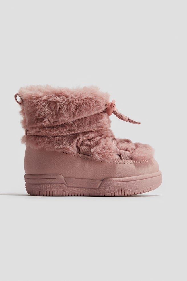 Fluffy boots - Light pink/Light beige - 1