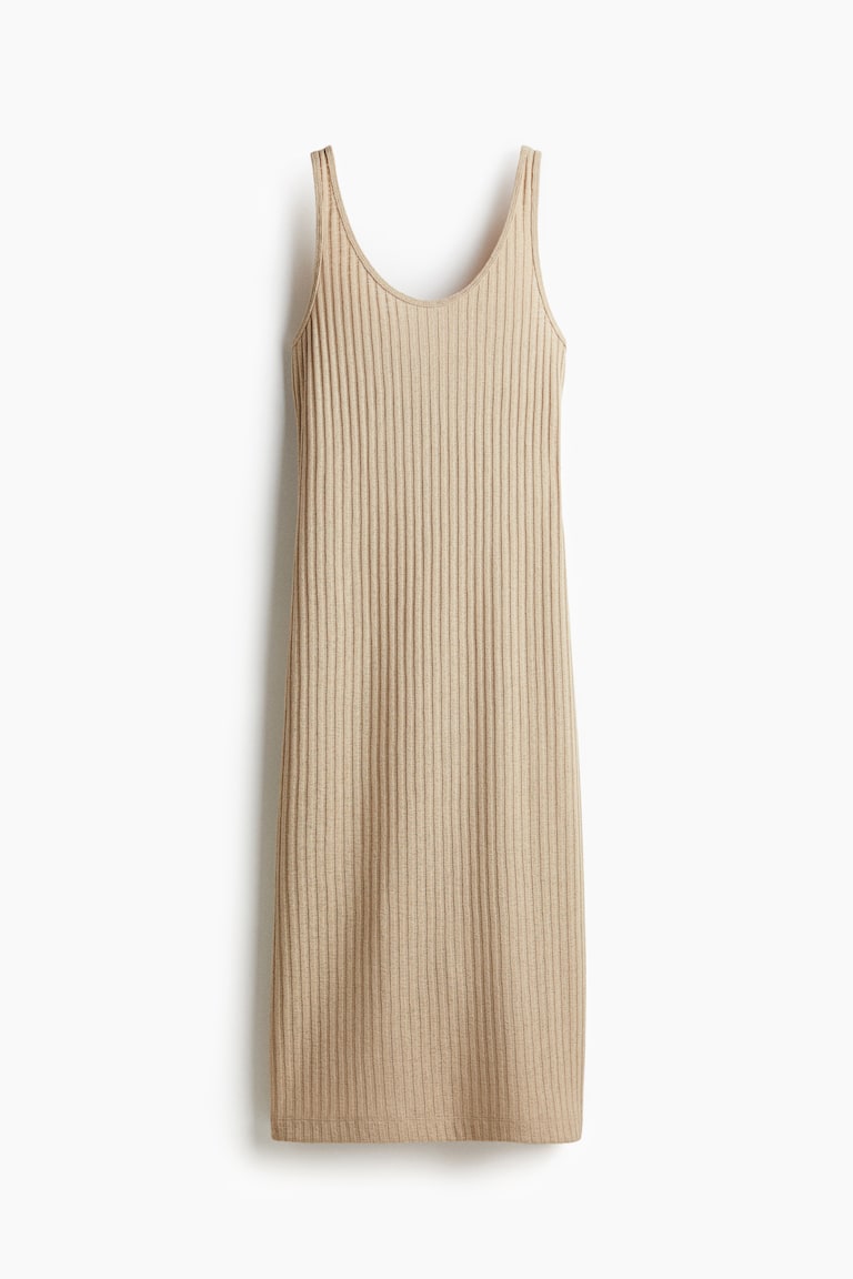open lace back dress Ribbed Scoop Neck Knit Dress – The Pink Room main image 0