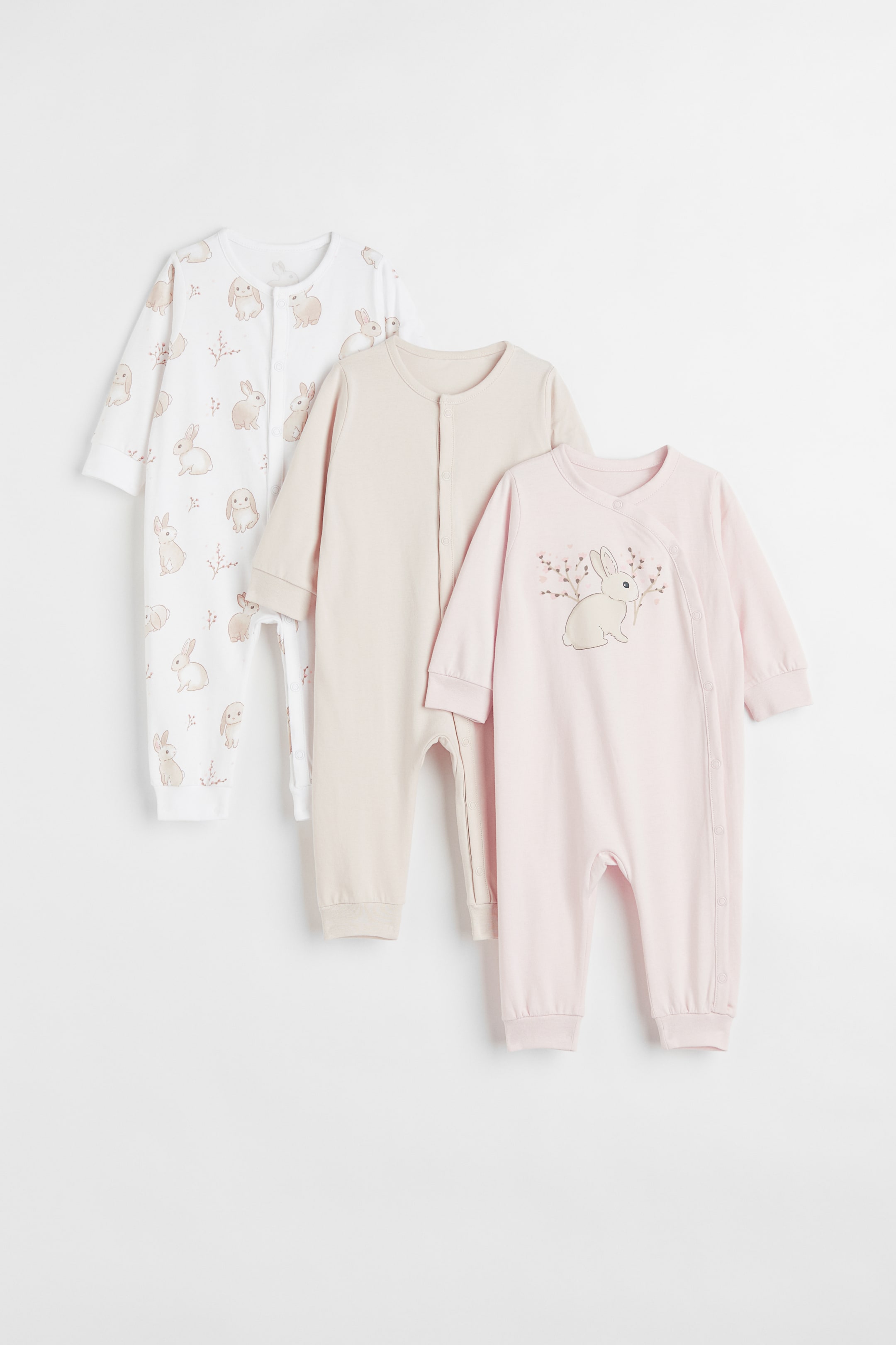 3-pack Cotton Pajama Jumpsuits