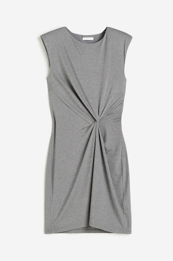 Twist-detail dress - Grey marl/Black/Bright blue - 2