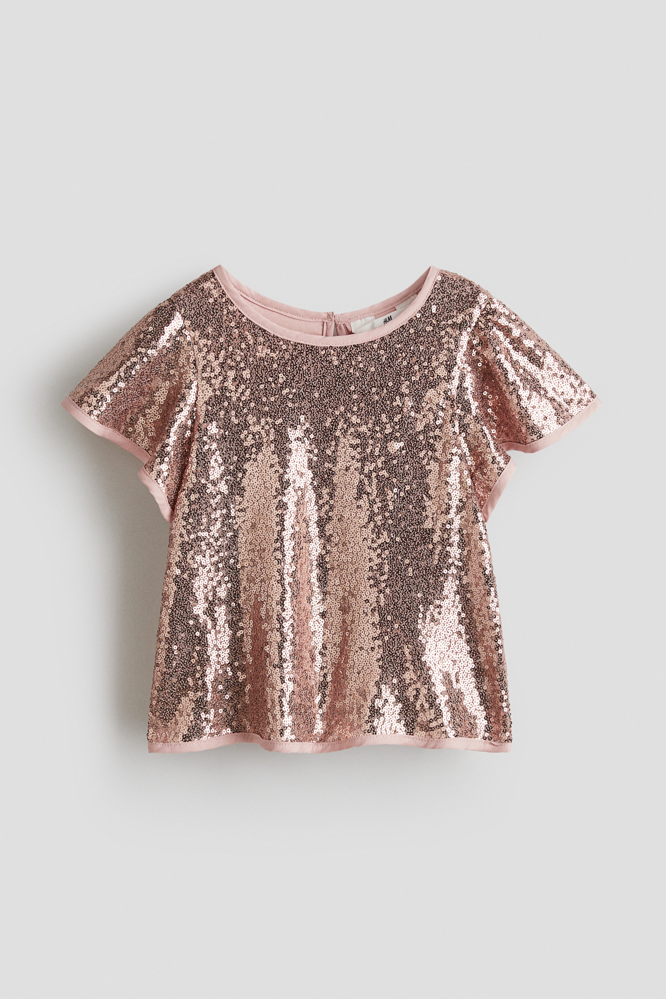 Top à sequins - Rose/Noir