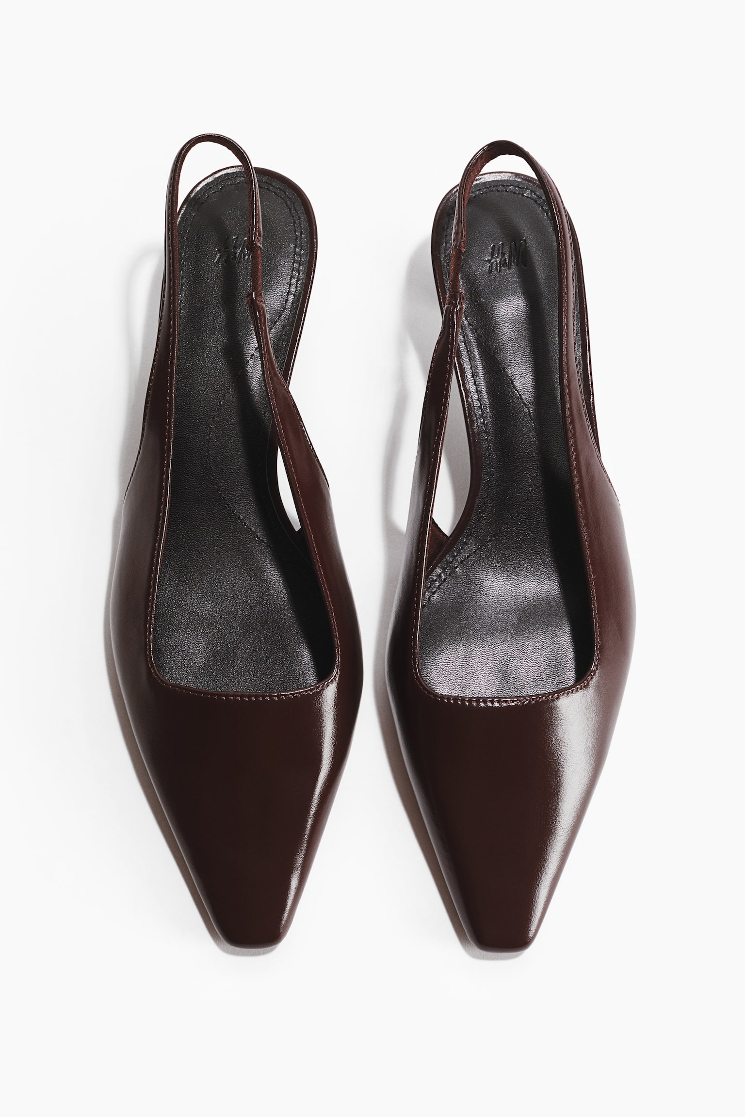 Kitten-heeled slingbacks - Dark brown/Black/Beige - 4