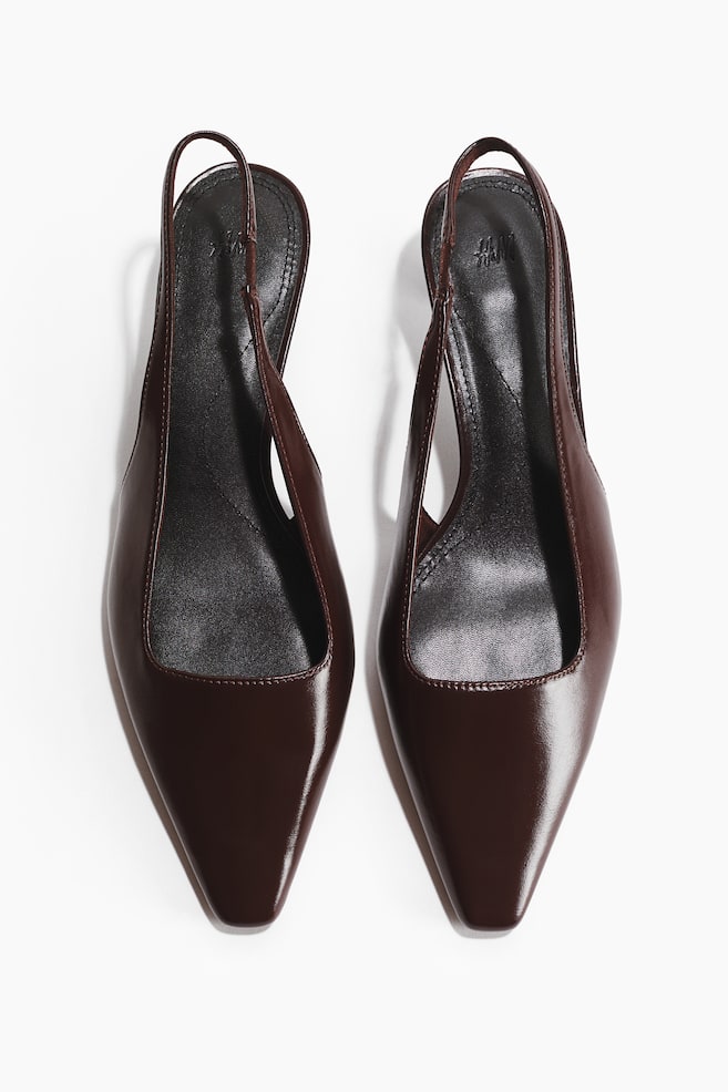 Escarpins à bride arrière avec talon kitten heel - Marron foncé/Beige/Noir - 3