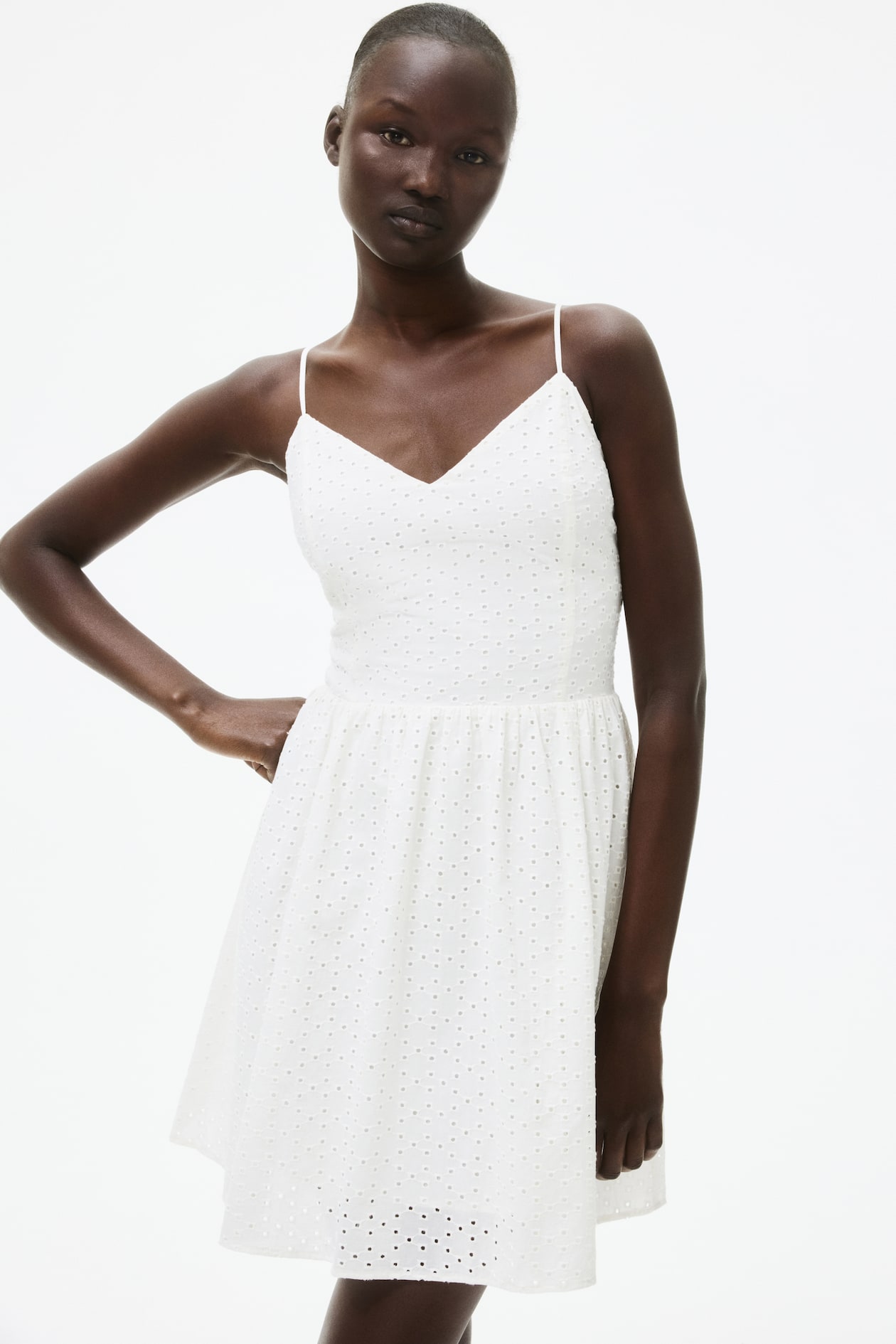 Eyelet-Embroidered Strappy Dress - image 3