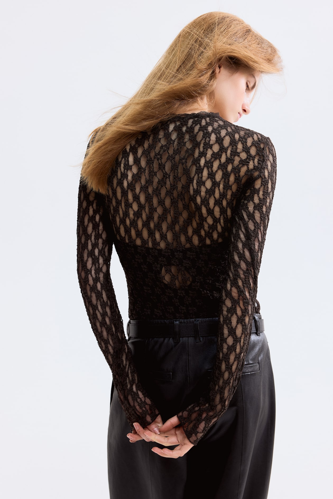 Lace-Look Thong Bodysuit - image 4