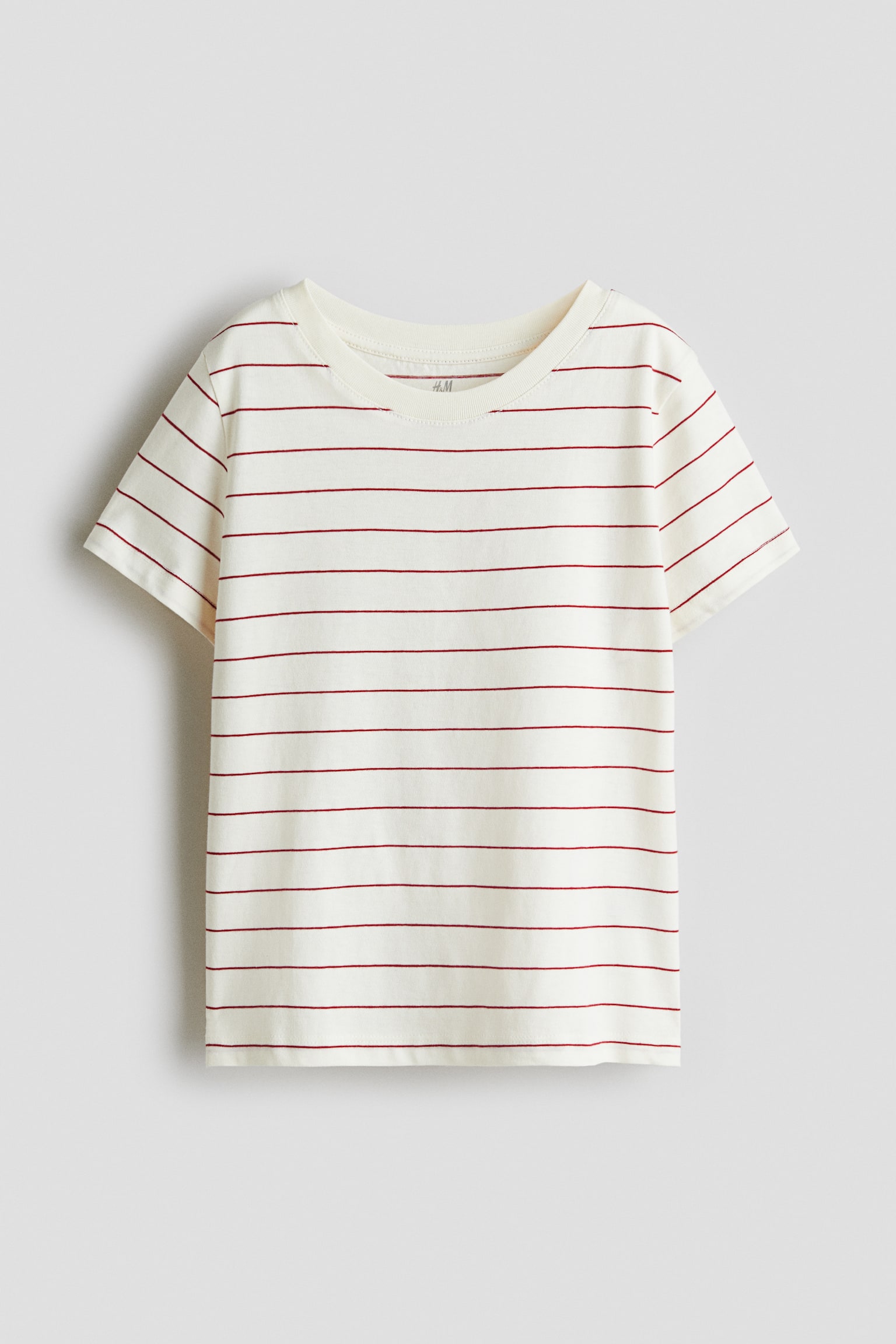 Cotton jersey T-shirt - White/Red striped/Light blue/Light dusty green/Green/White/Striped