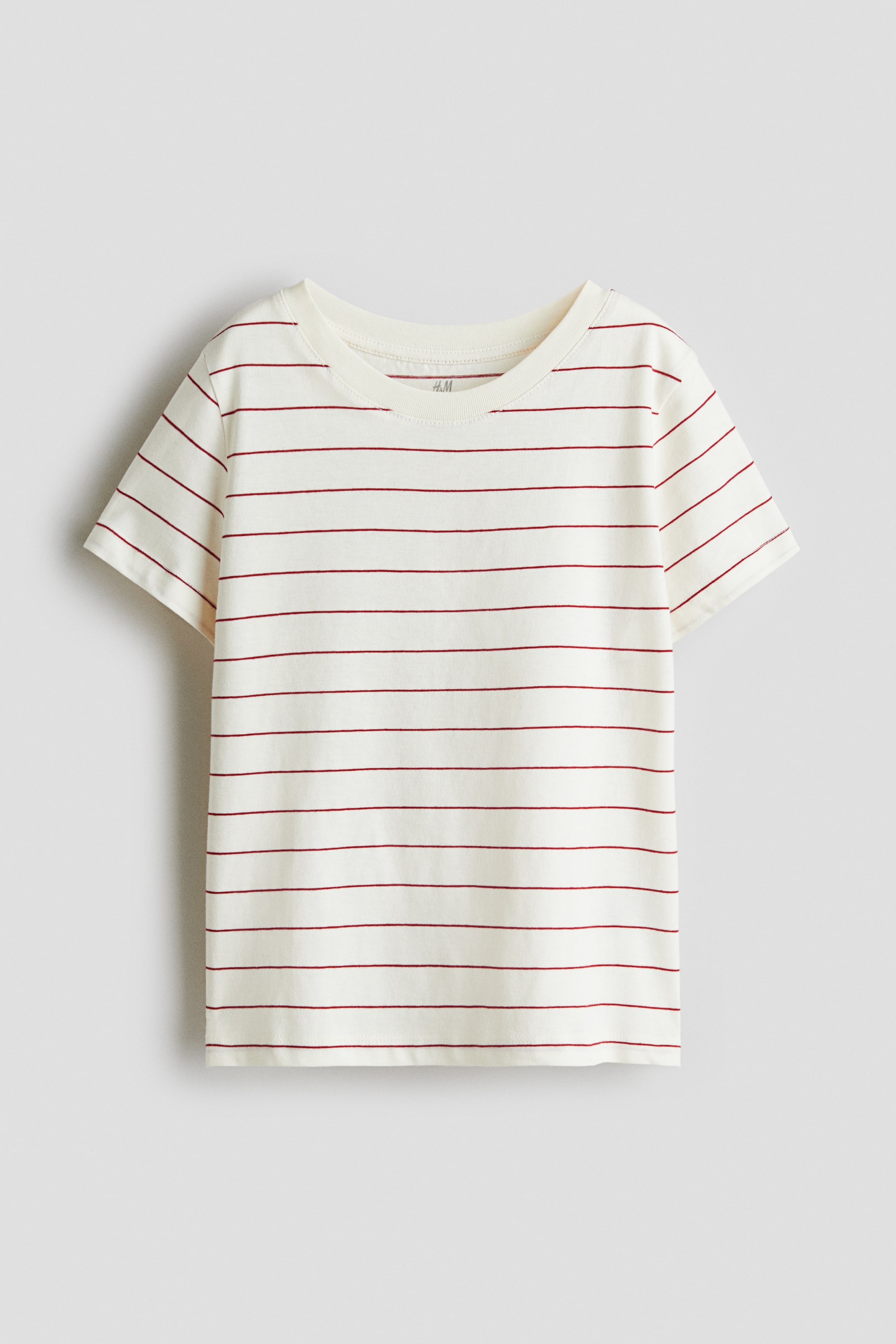 View larger image: Cotton jersey T-shirt - White/Red striped - Kids | H&M IN 1