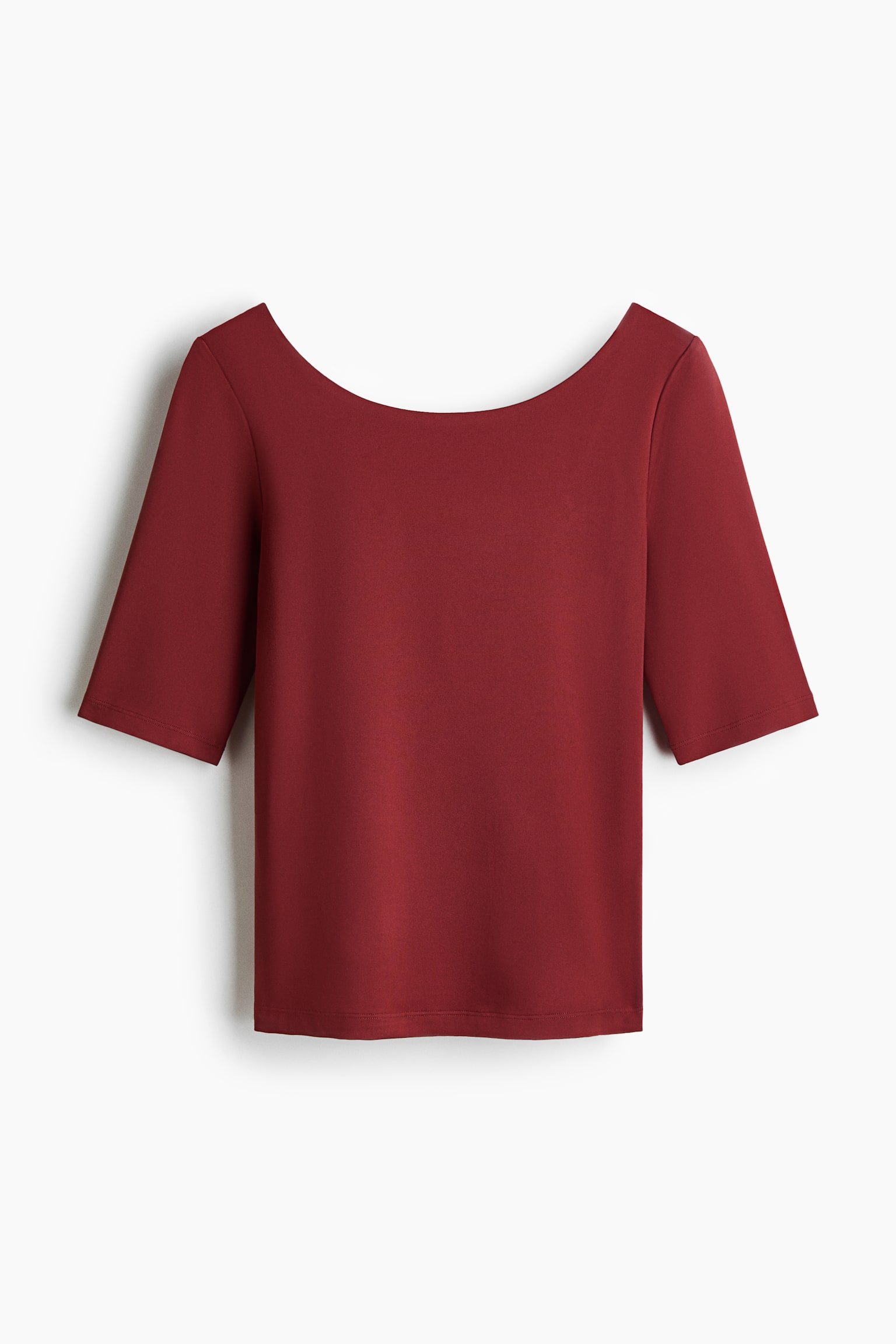 Top con cuello bailarina - Rojo oscuro/Café oscuro/Blanco/Verde caqui tenue