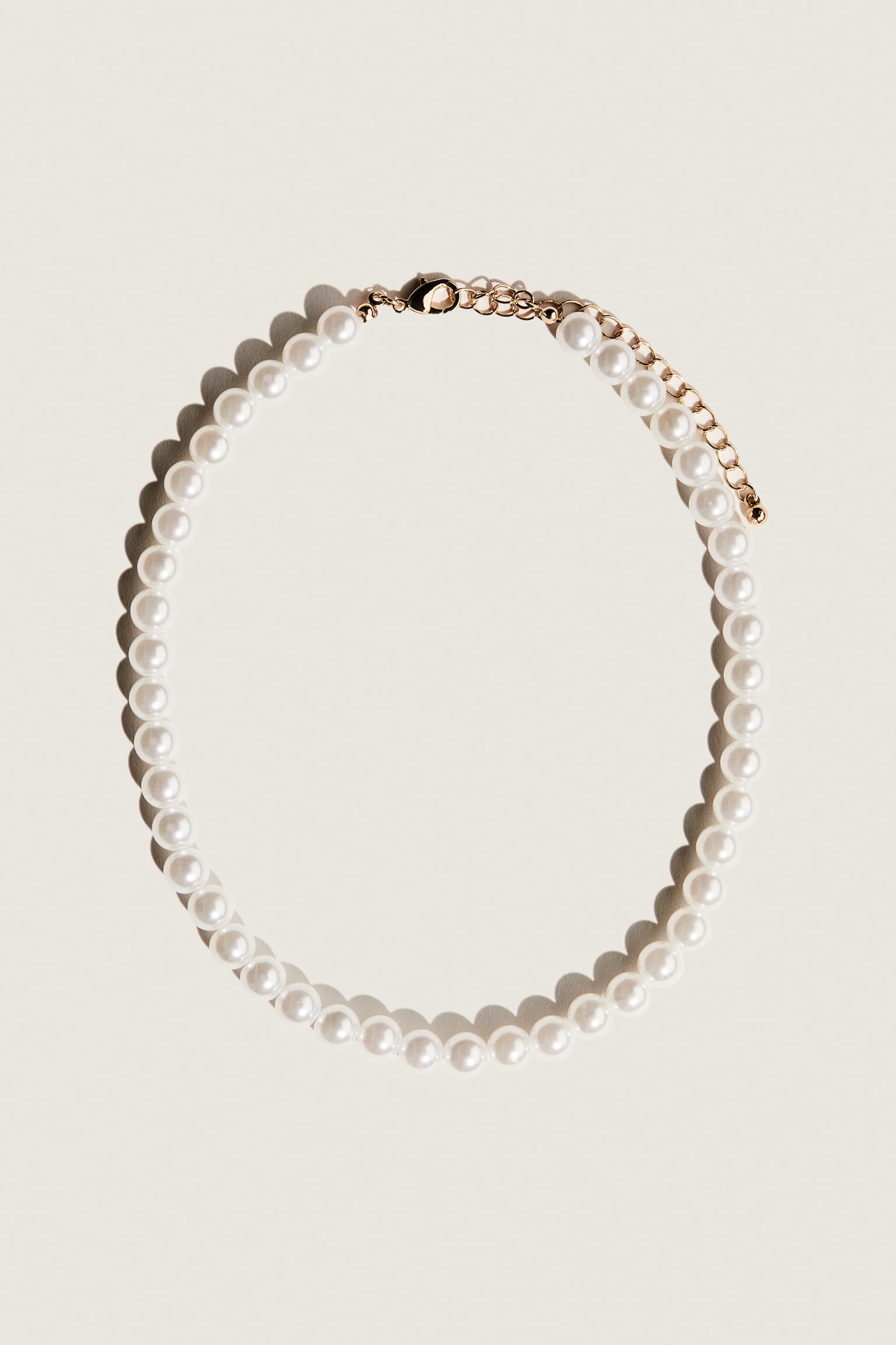 שרשרת חרוזים קצרה - לבן - 2