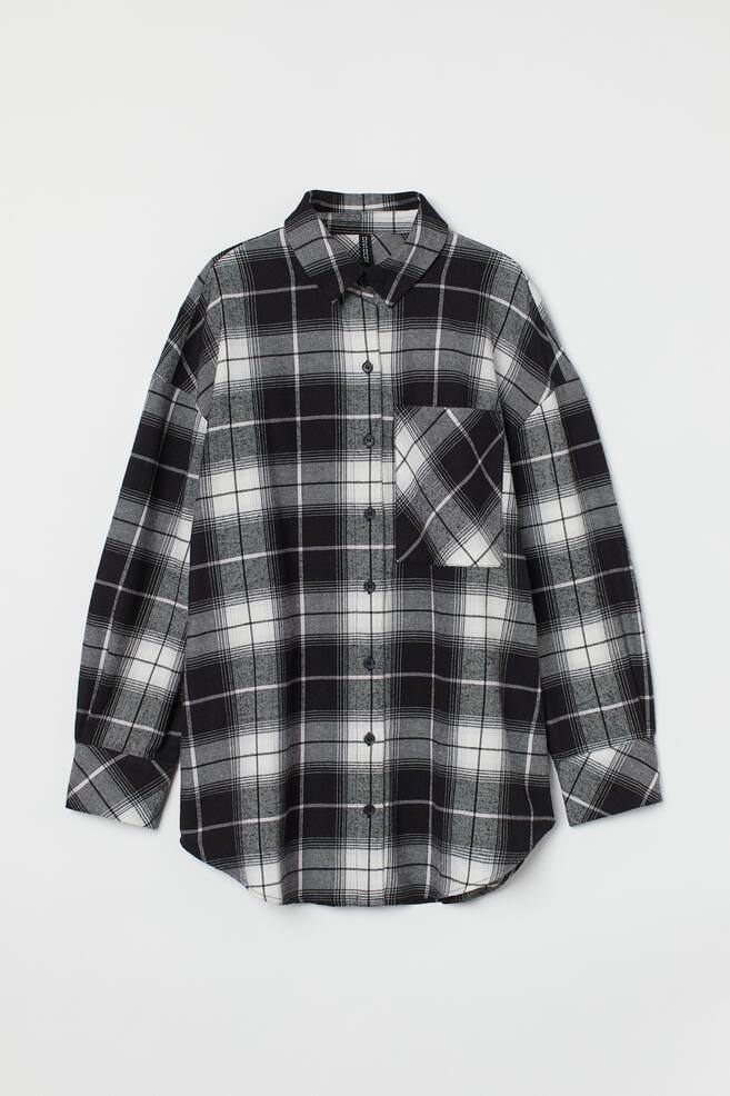 Oversized flannel shirt - Black/White checked/Light beige/Black checked/Black/Red checked/Brown checked