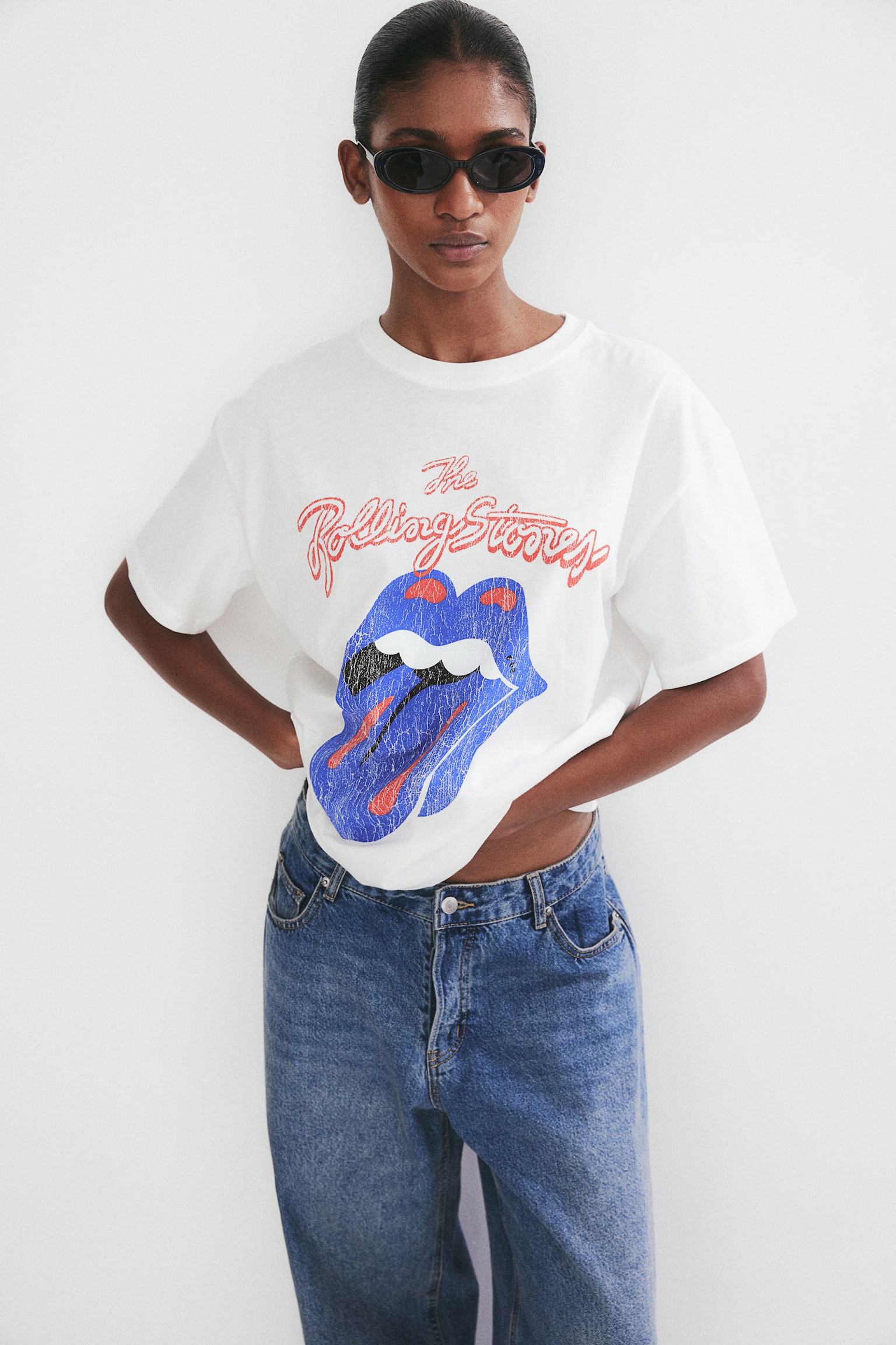 Oversized printed T-shirt - White/The Rolling Stones/Dark grey/George Michael/White/The Rolling Stones/Grey marl/Stanford University/Cream/Nirvana/White/The Beatles/Cream/Smiley® Originals/Dark grey/AC/DC/Dark grey/Def Leppard - 1