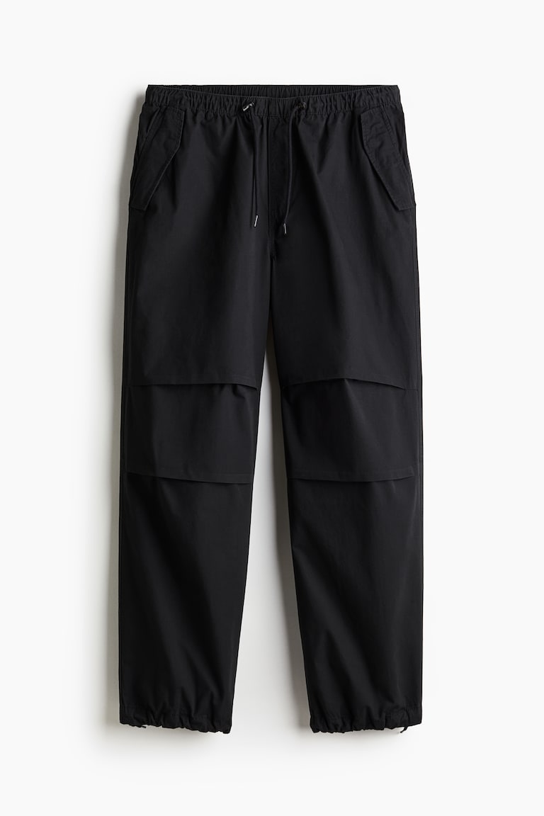 Loose Fit Parachute Pants - Black - Men | H&M US 