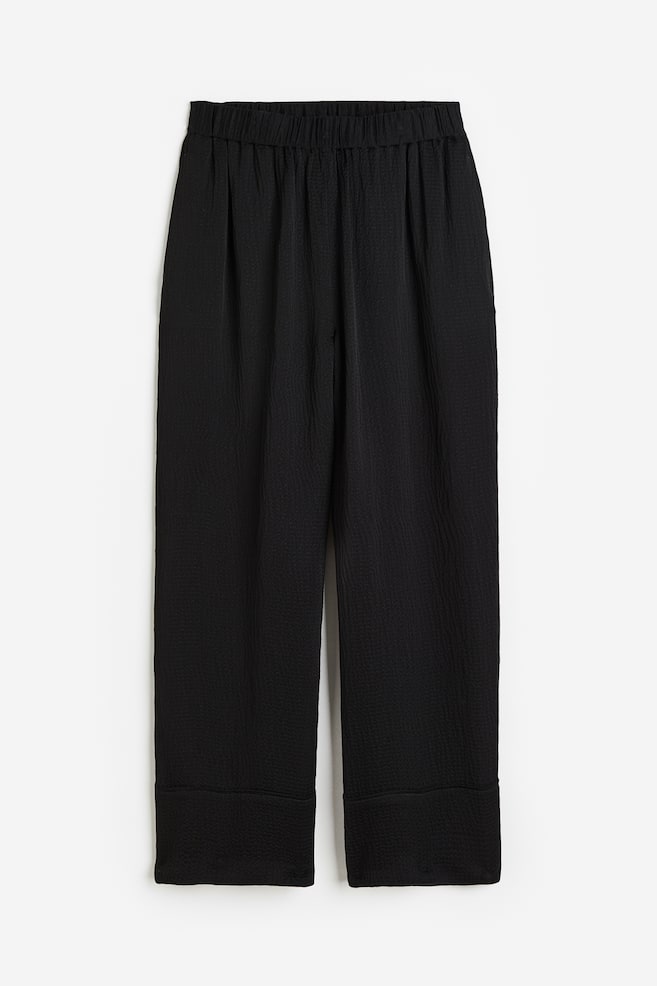 Silk-blend trousers - Black/Light beige - 2