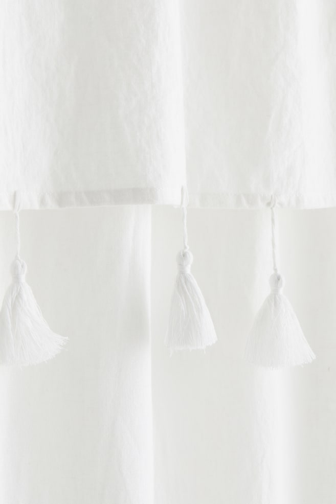 2-pack tasselled curtain lengths - White/Light beige/Light greige/Beige - 6