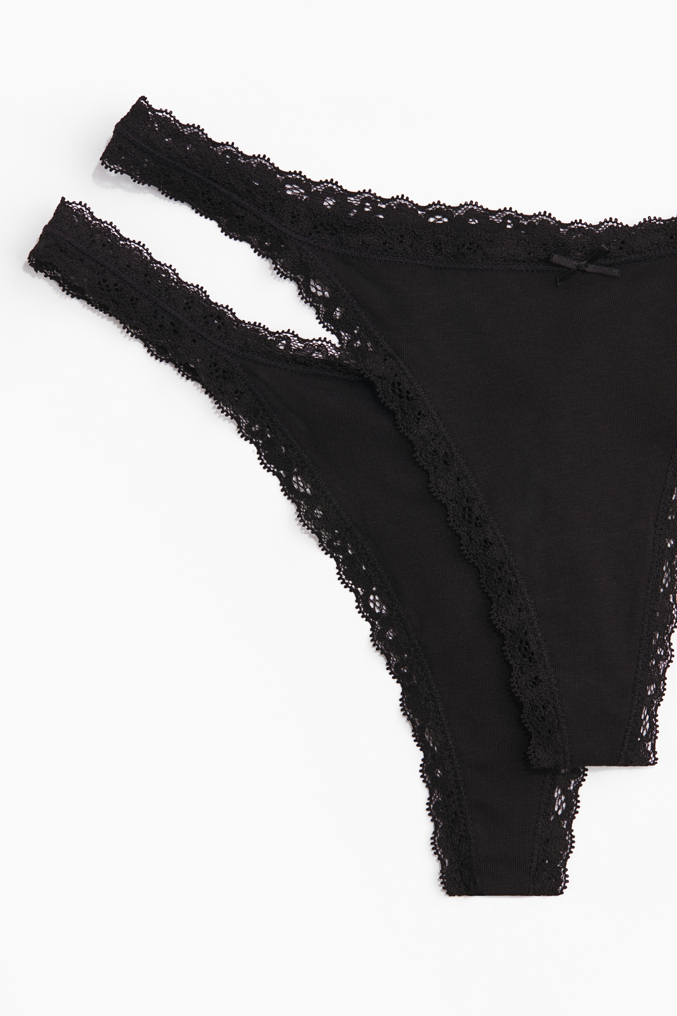 Women's Black 5-pack cotton tanga thong briefs | H&M US