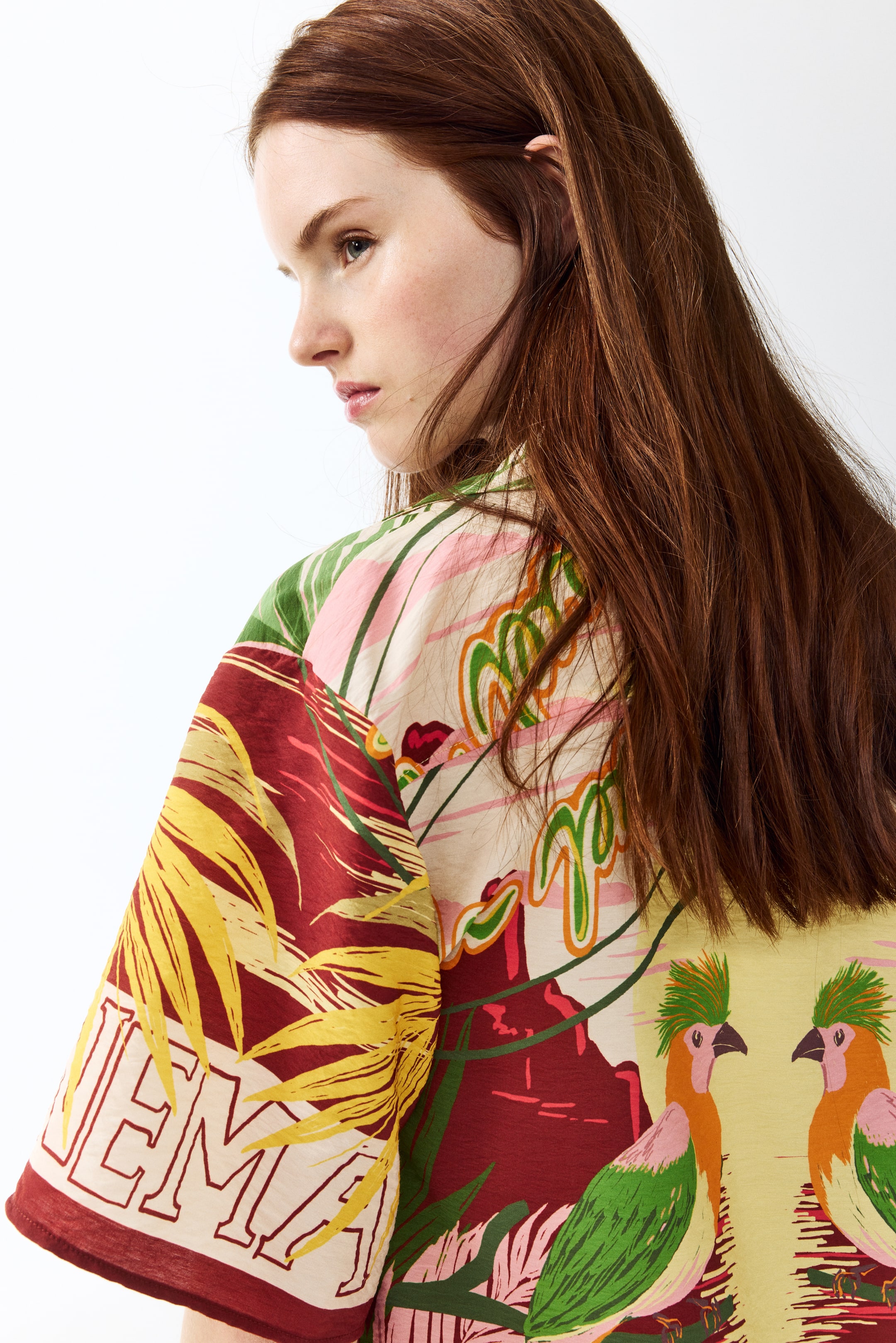 Chemise à motif avec manches courtes