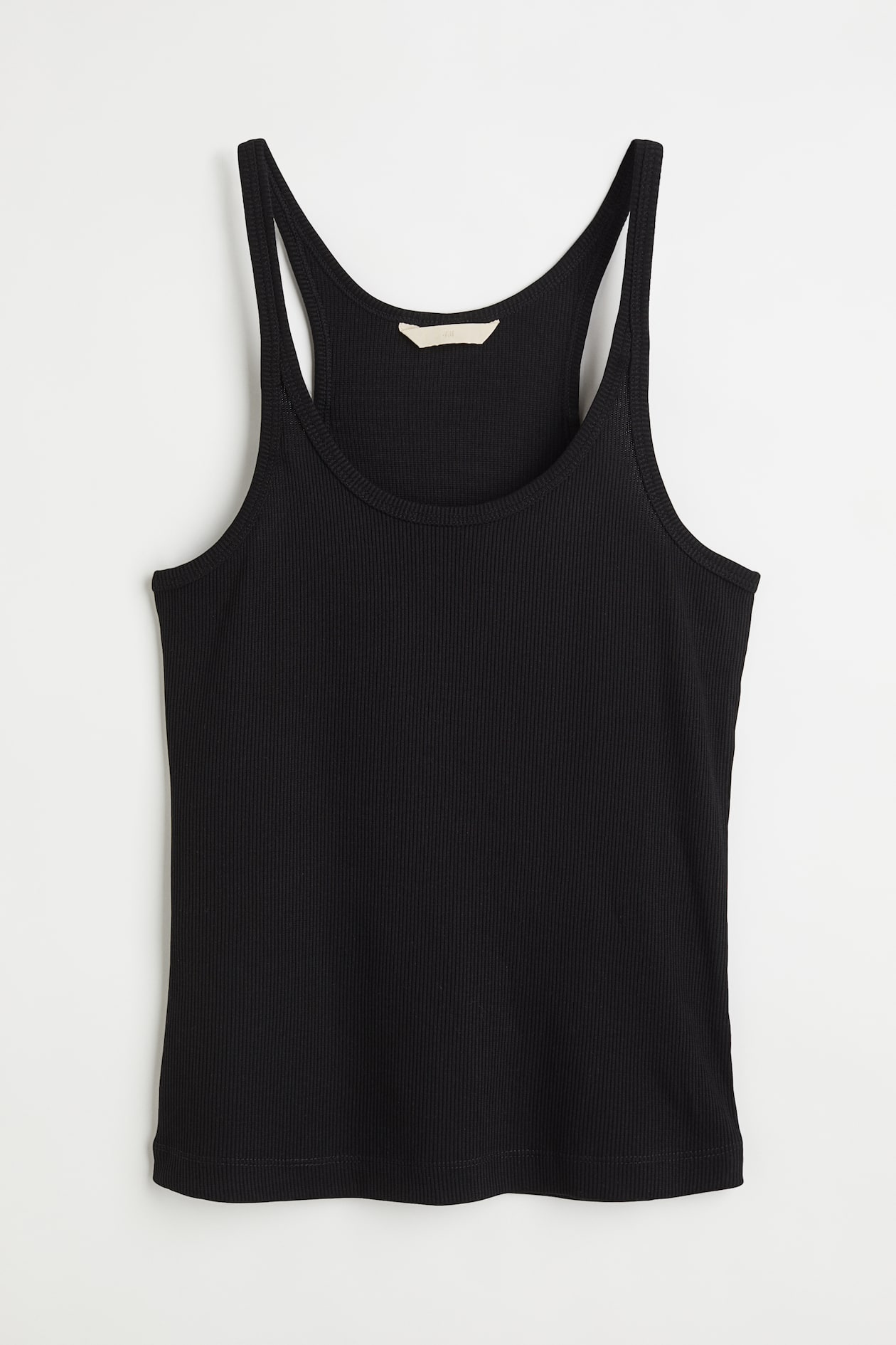 Ribbed Tank Top - Sleeveless - Regular length - Black - Ladies | H&M US