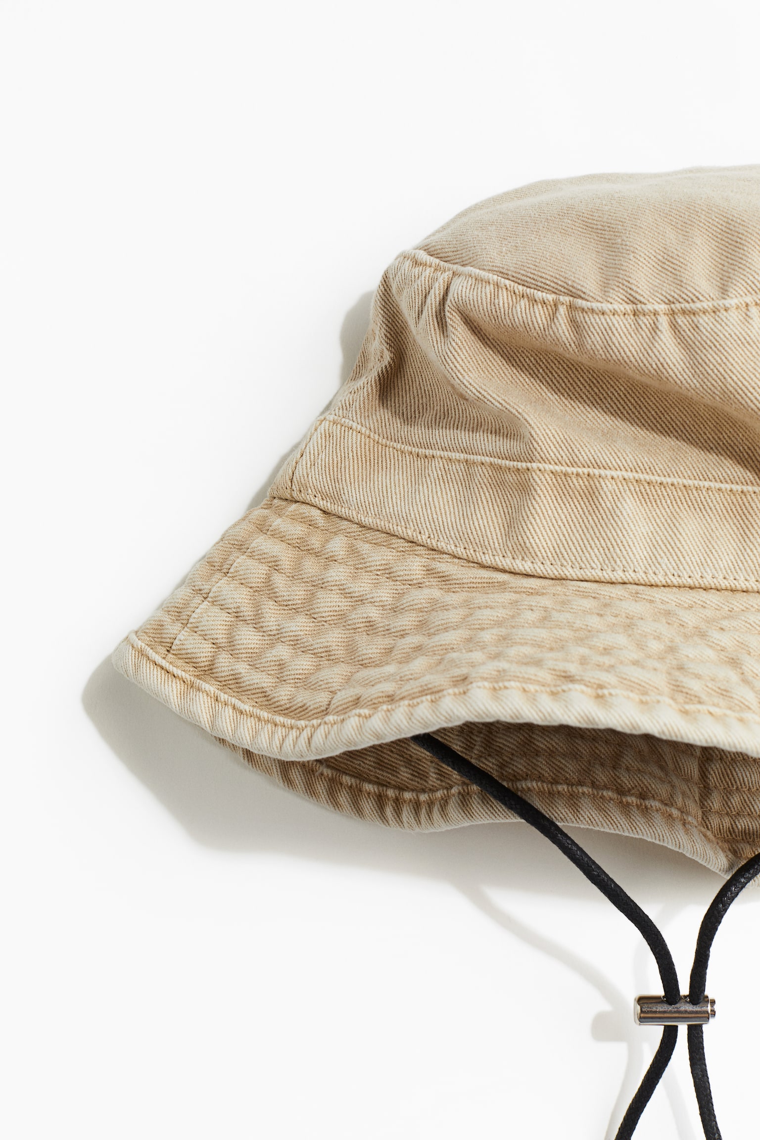 Chin-strap bucket hat - Beige/Denim blue - 2