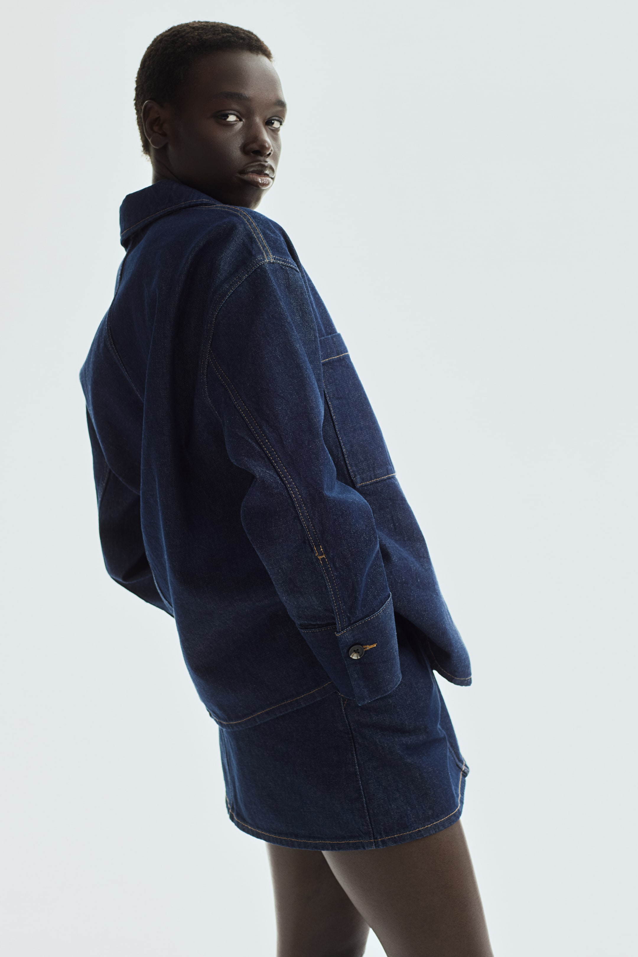 Oversized Pullover Denim Shirt