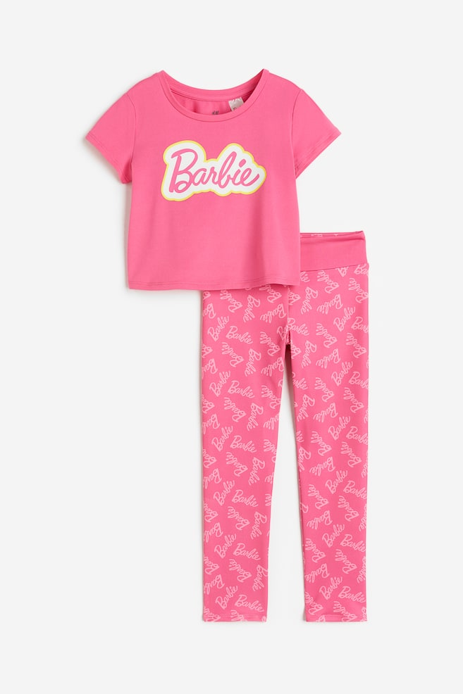 2-piece printed sports set - Bright pink/Barbie - 1