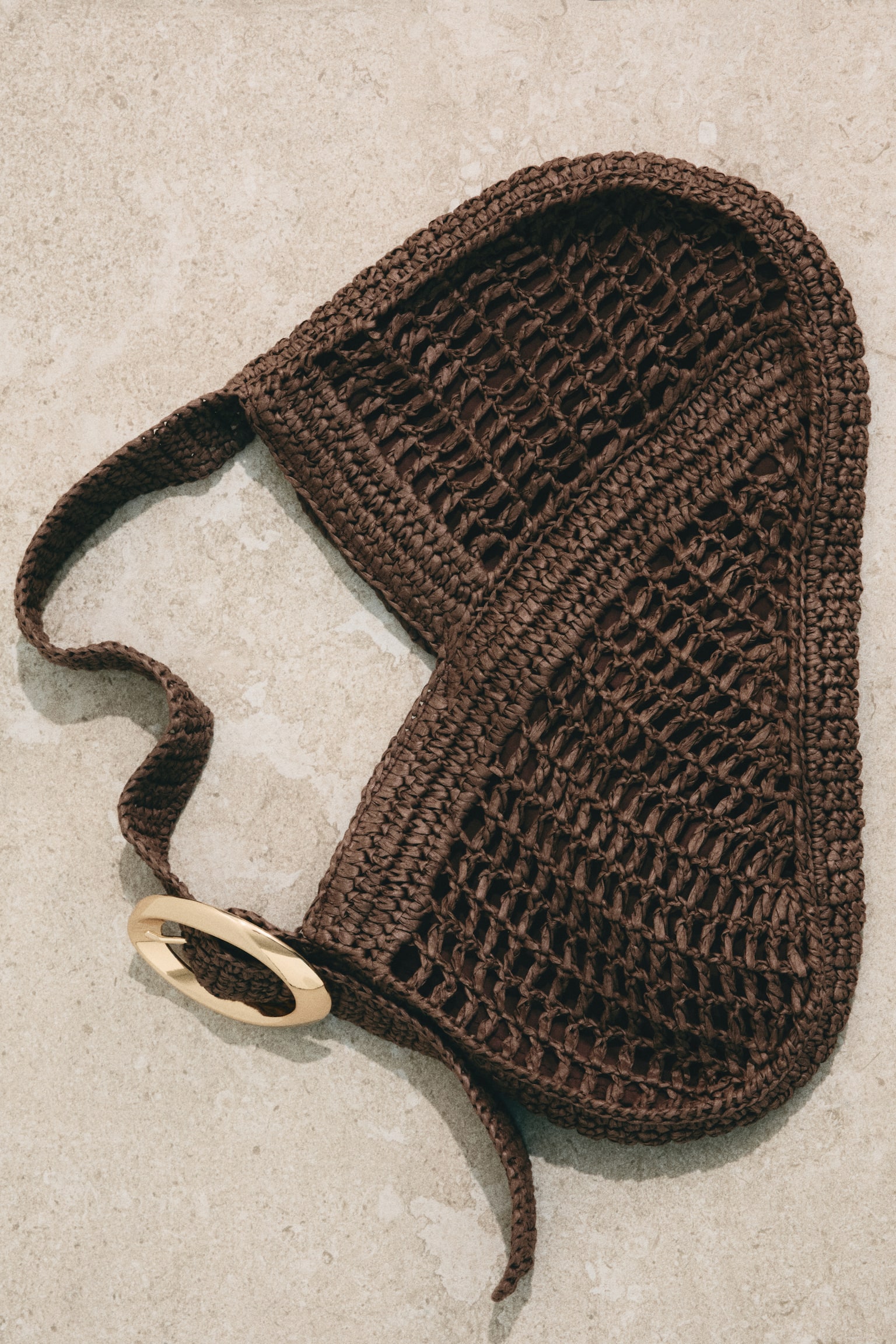 Straw shoulder bag - Brown - 1