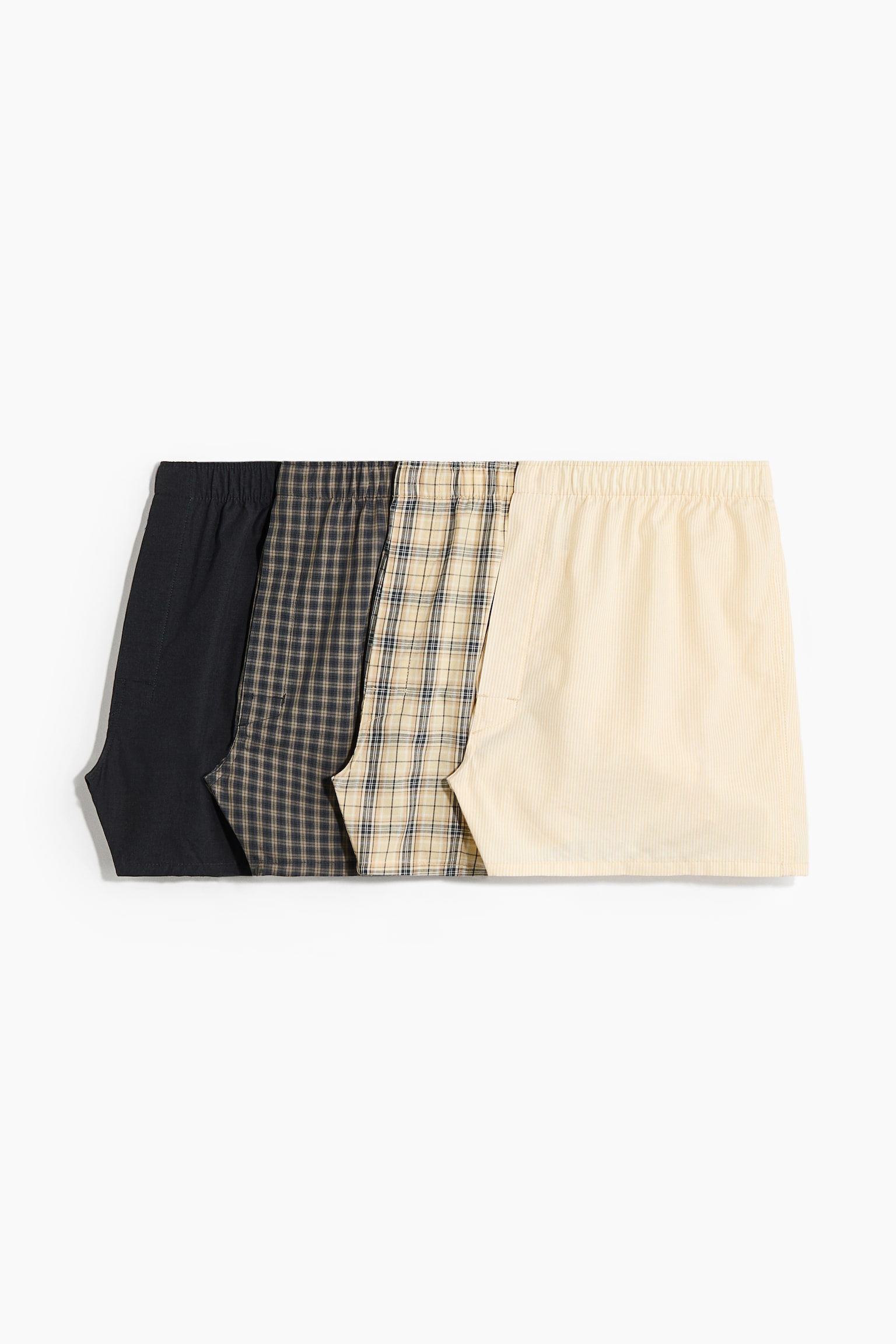 4-Pack Woven Boxer Shorts - Light yellow/checked/Black/gray/Black/white plaid/Blue/checked/Pink/checked/Khaki green/checked/Dark turquoise/checked/Light blue/dark blue/White/beige/dark khaki green/Navy blue/striped/Purple/striped/Dark blue/checked/Blue/plaid/Dark gray/checked
