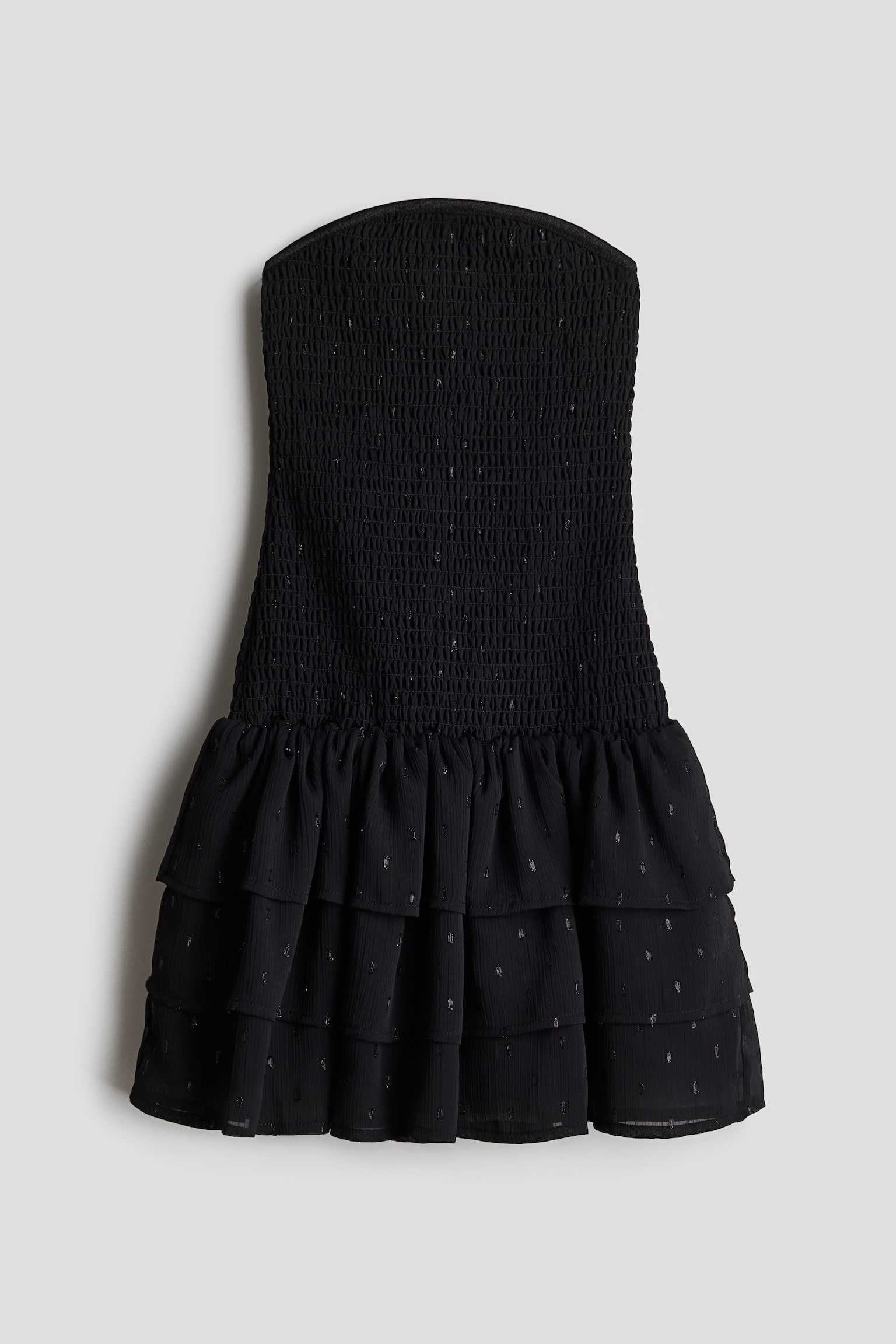 Smock Chiffon Dress - Black - 1