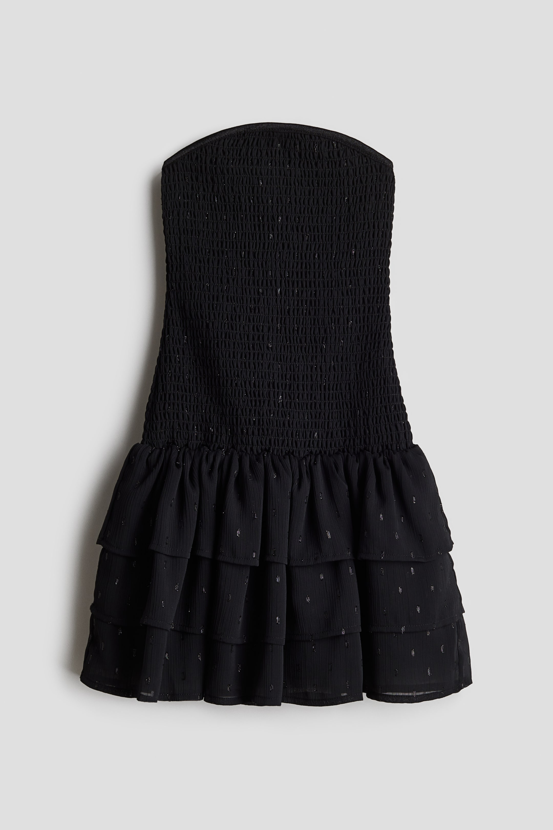 Smocked chiffon dress - Black - Kids | H&M GB