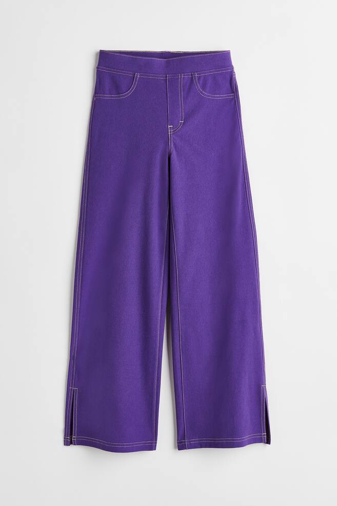 Wide Fit Trousers - Dark purple/Blue/Checked - 1