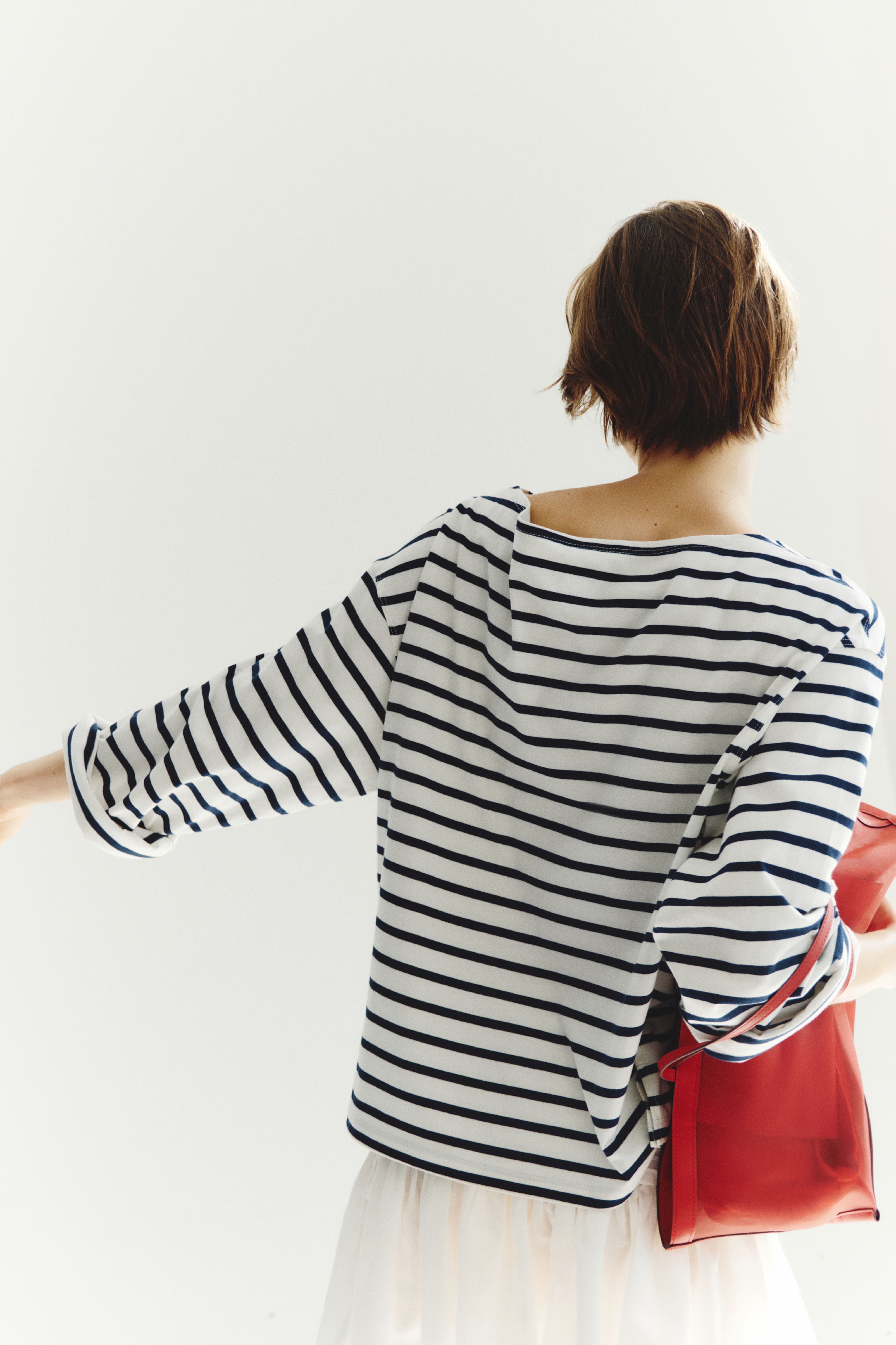 Long-Sleeved Boat-Neck Top
