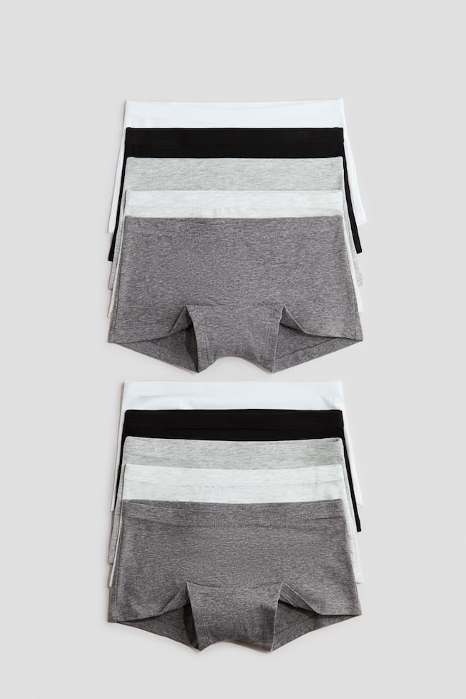 Set van 10 boxerslips - Grijs gemêleerd/wit/zwart/Lichtgroen/wit/lichtroze - 1