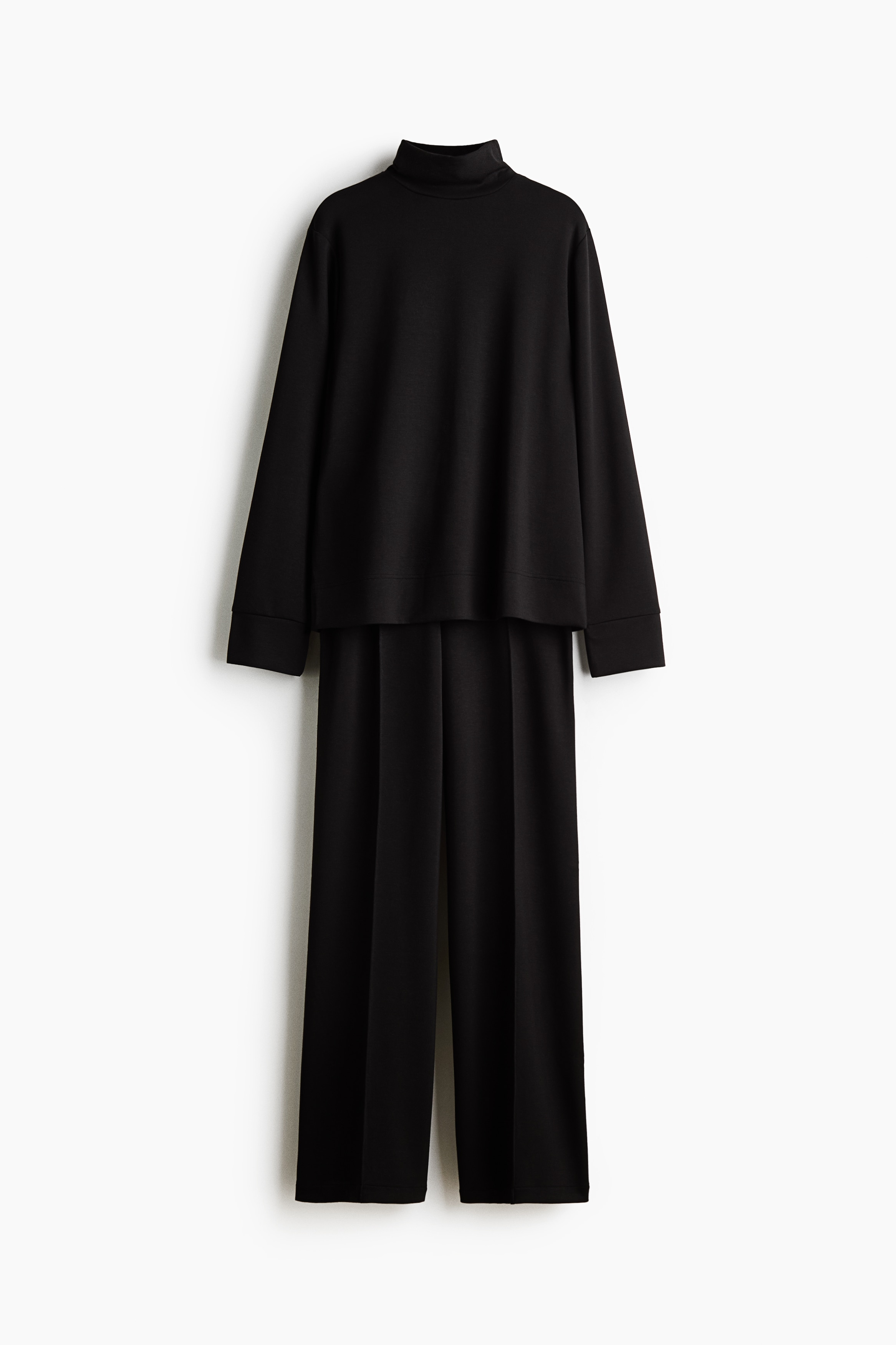2-piece jersey set - Black/Dark plum purple
