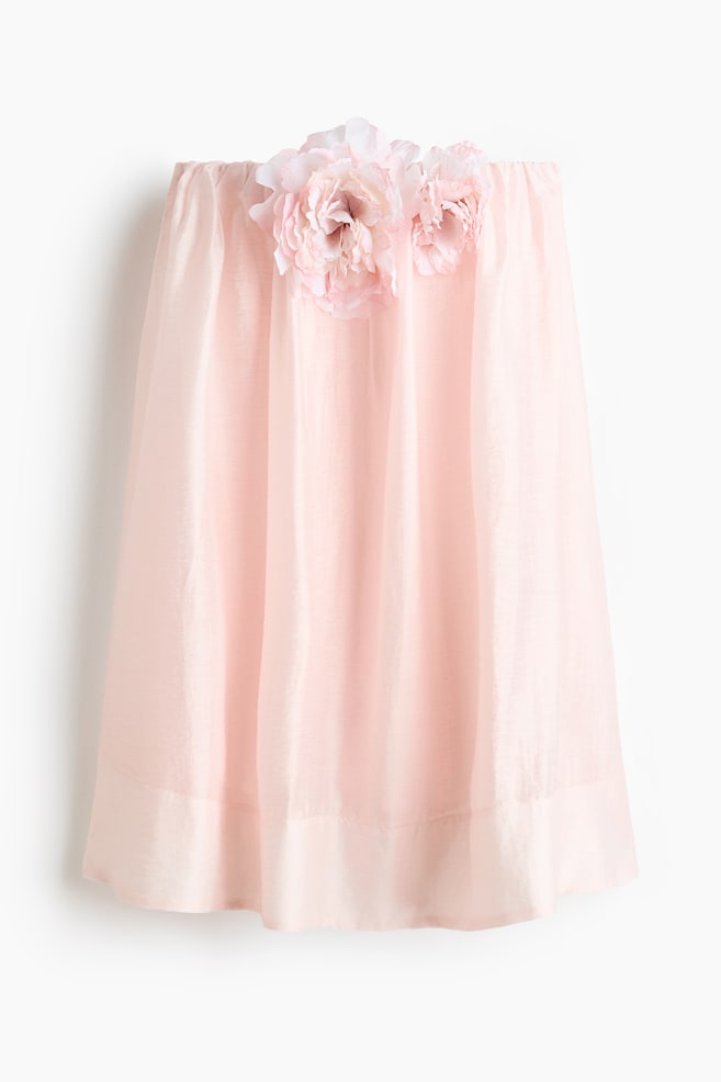 Robe en lin mélangé avec applications - Rose clair - 1